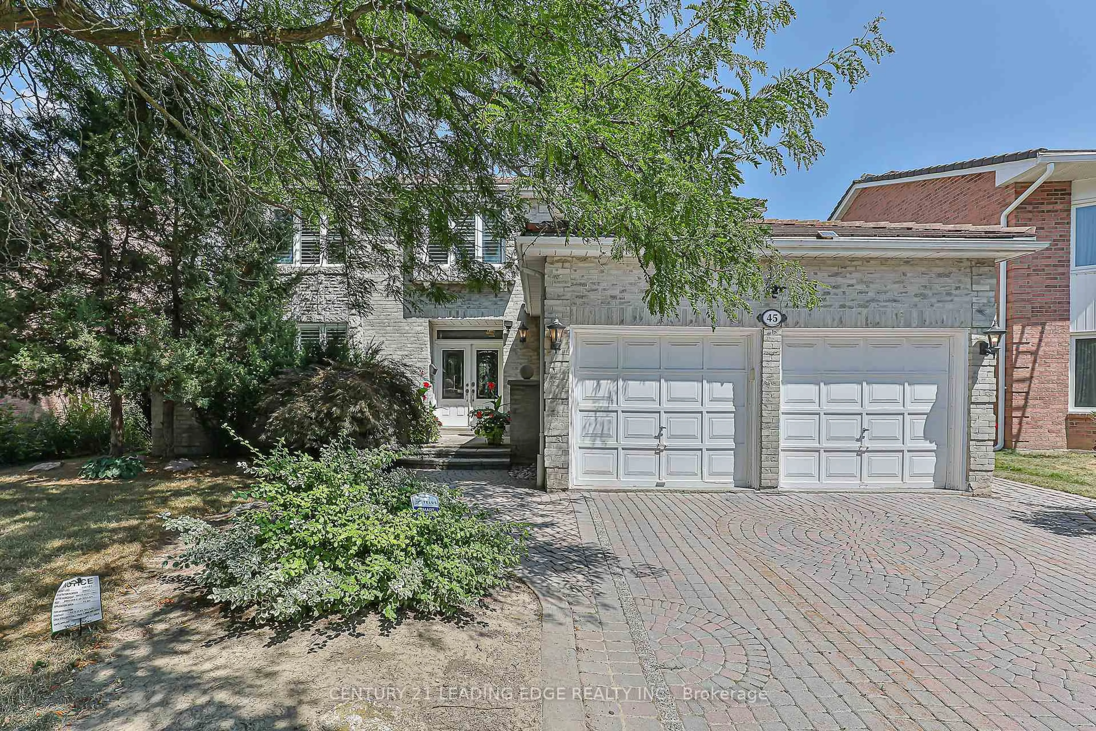 Home with brick exterior material, street for 45 JOHN BUTTON Blvd, Markham Ontario L3R 9A7