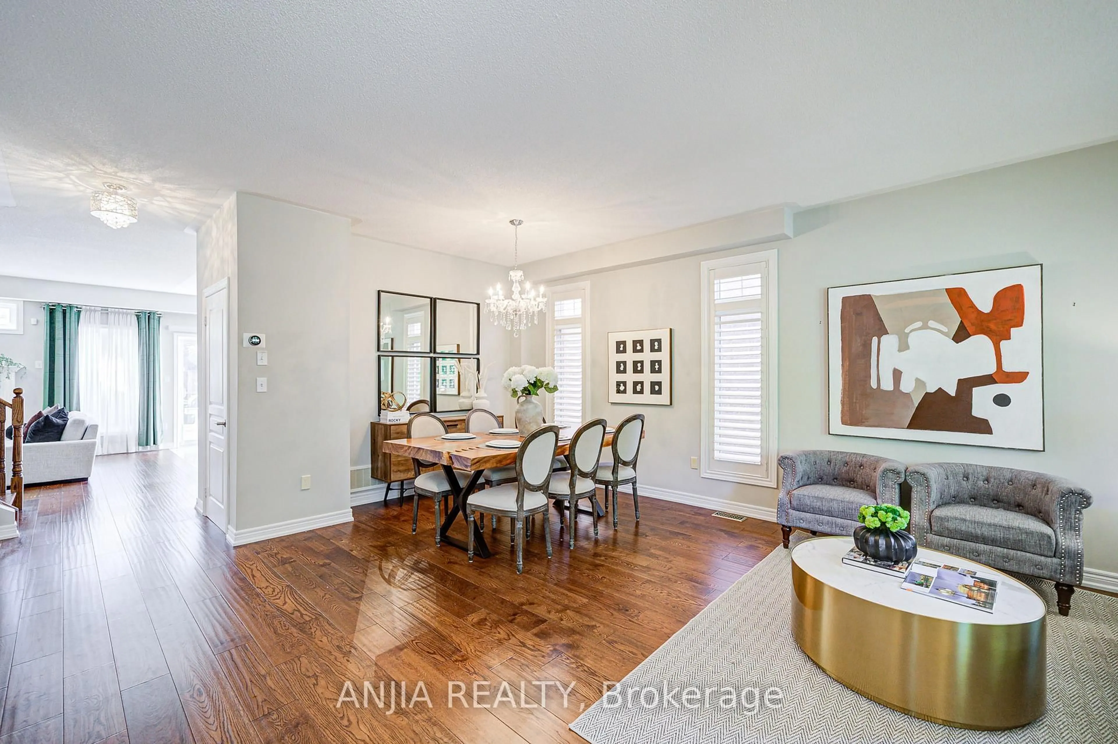 Dining room, wood/laminate floor for 54 Rainbow Valley Cres, Markham Ontario L6E 1Z1