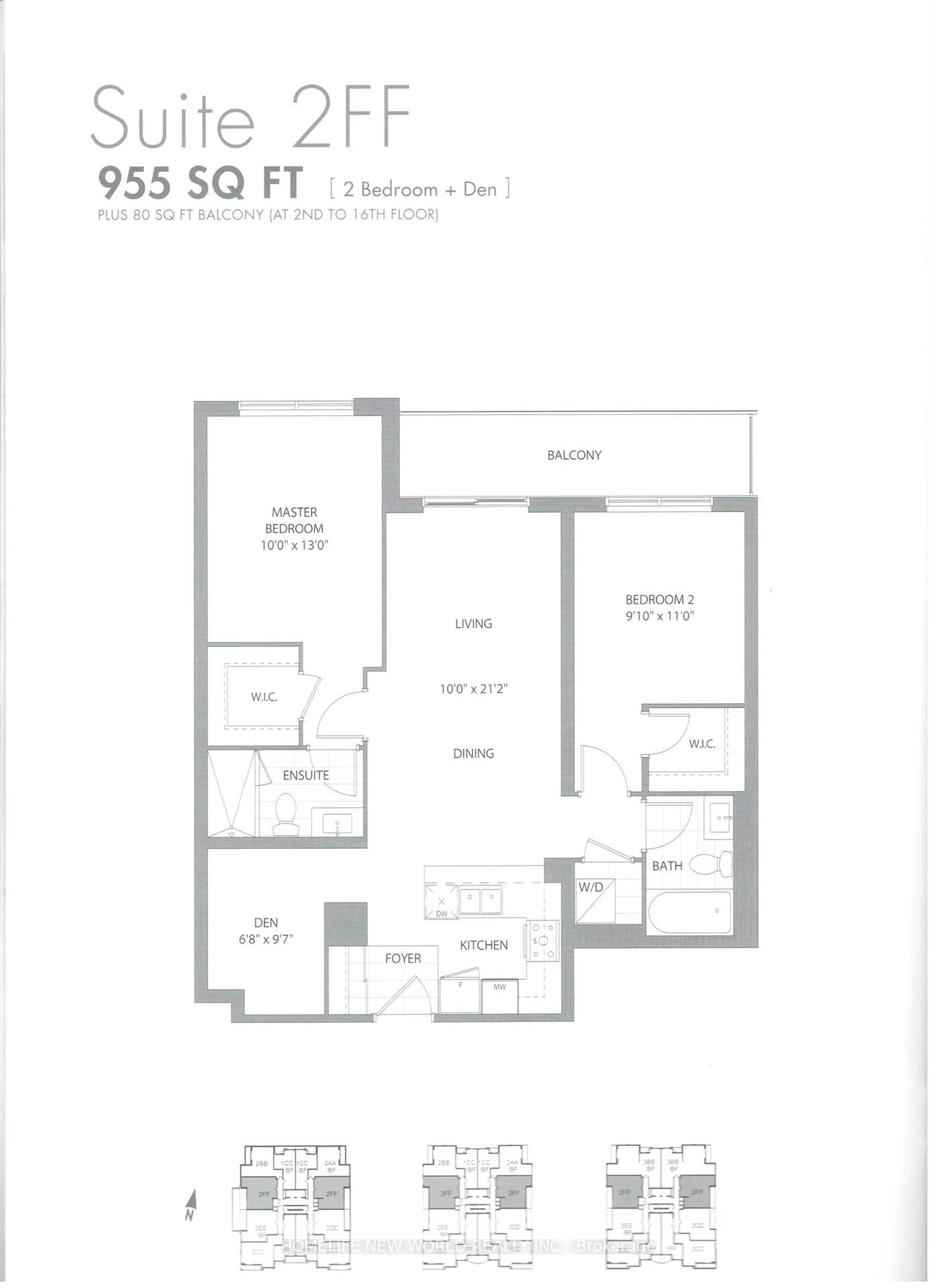 Floor plan for 398 Highway 7 #603, Richmond Hill Ontario L4B 0G6