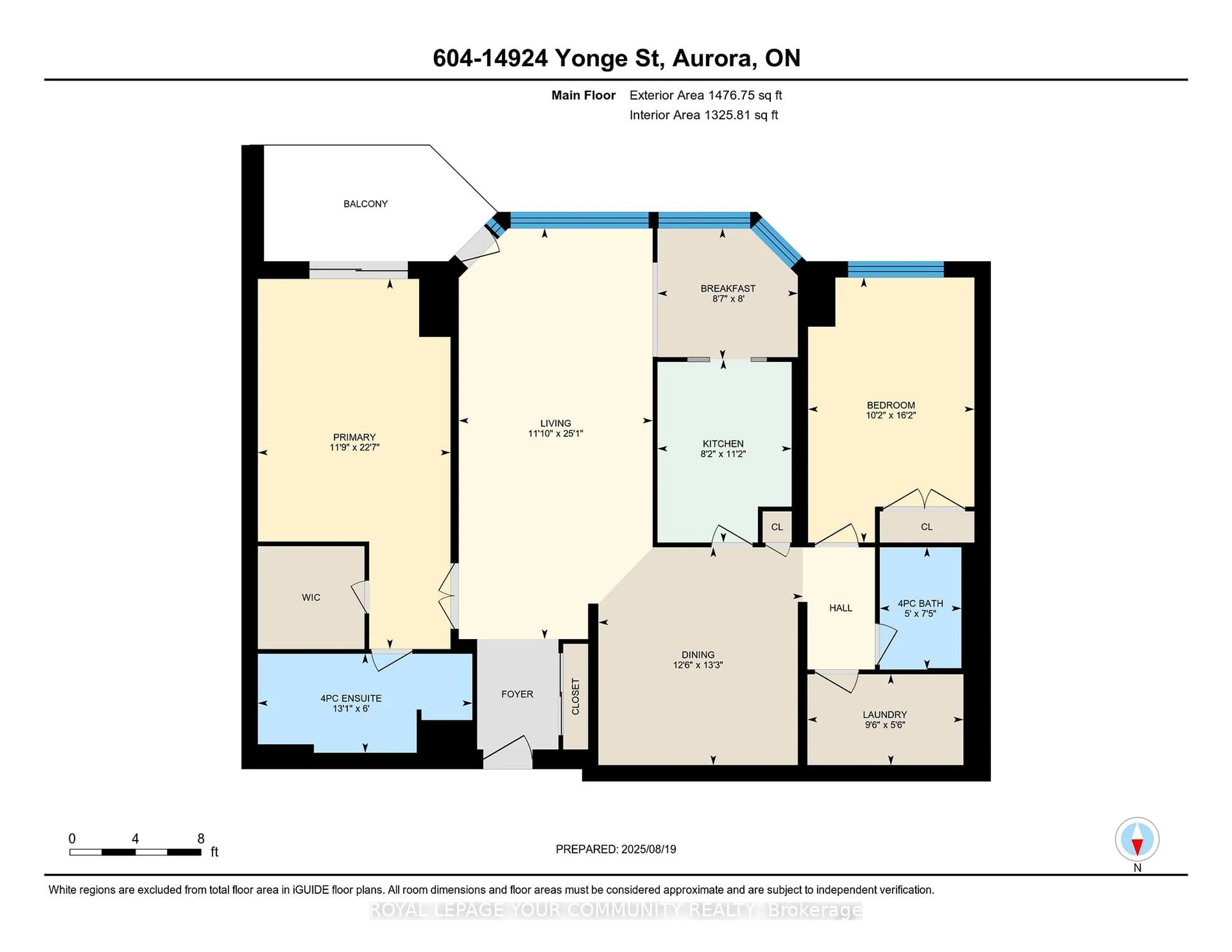 Floor plan for 14924 Yonge St #604, Aurora Ontario L4G 6H7