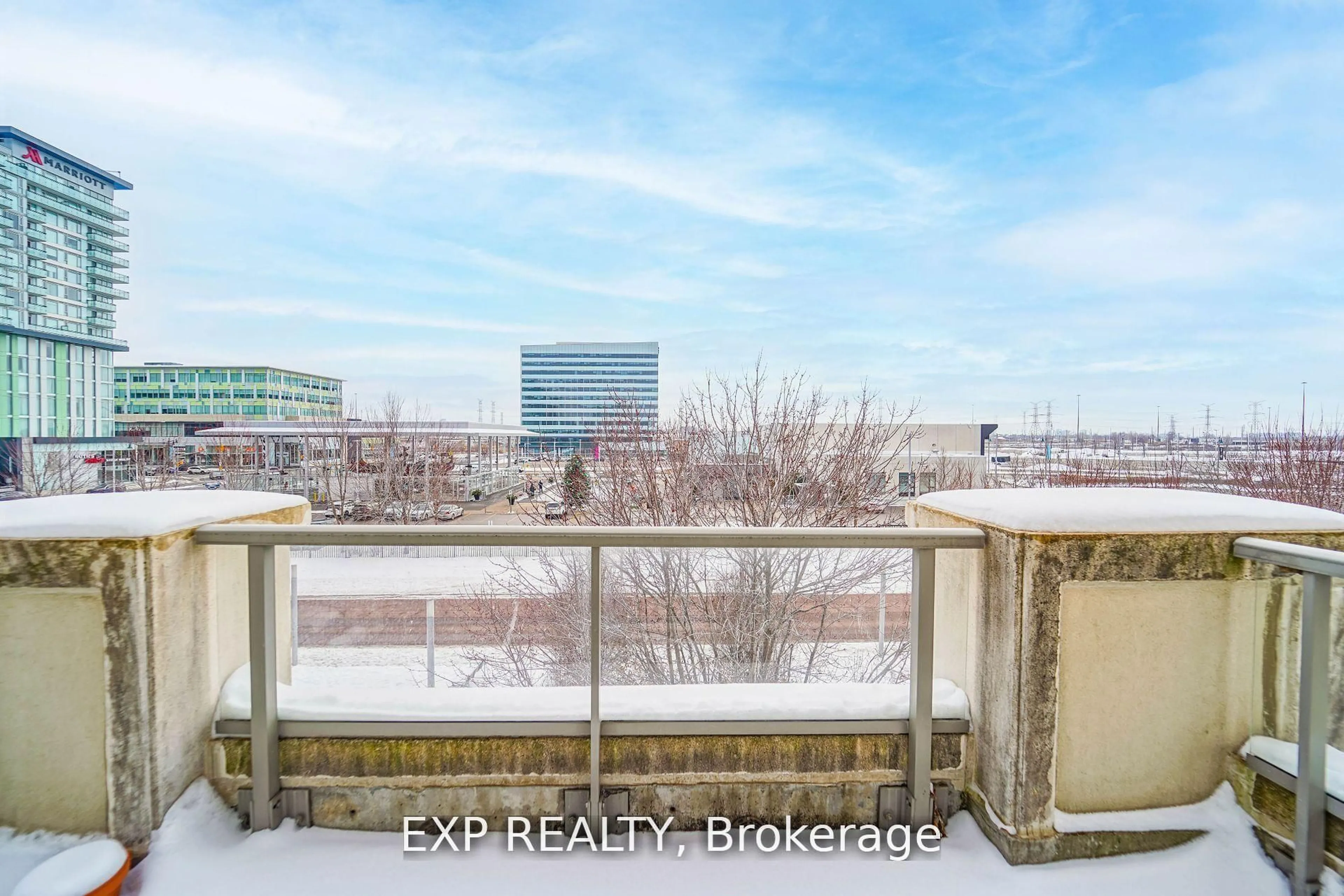 Balcony in the apartment, city buildings view from balcony for 57 Upper Duke Cres #307, Markham Ontario L6G 0B9