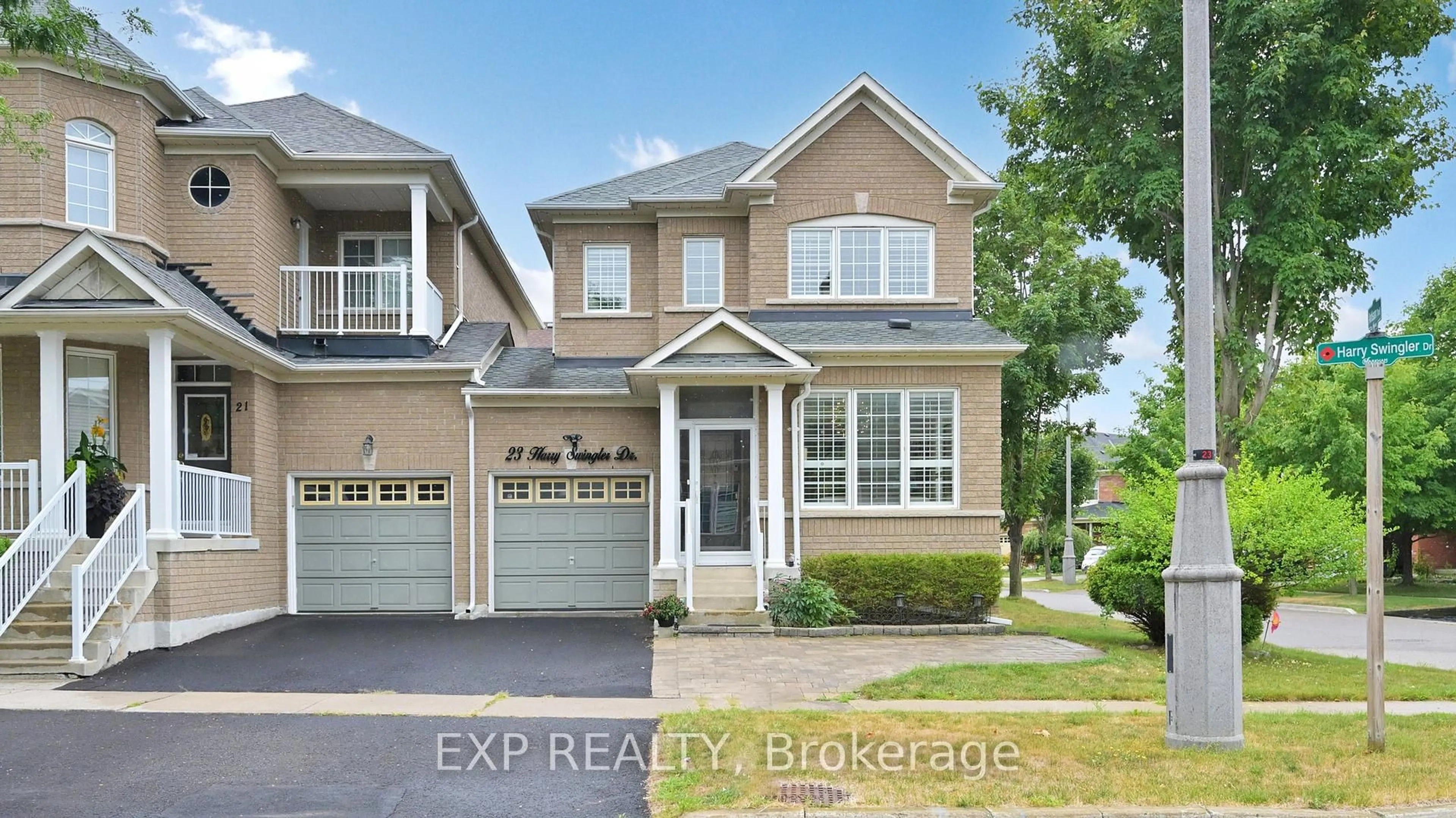 Home with brick exterior material, street for 23 Harry Swingler Dr, Markham Ontario L6C 3C6