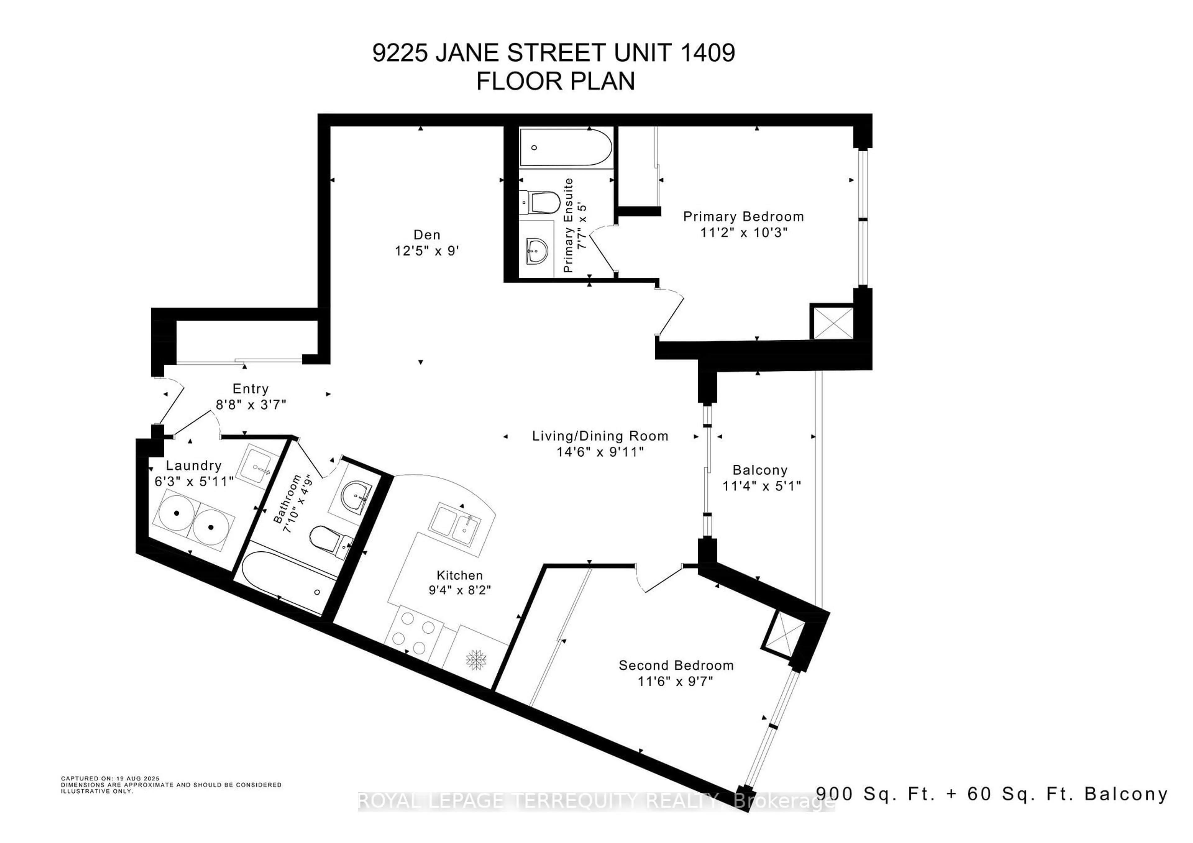 Floor plan for 9225 Jane St #1409, Vaughan Ontario L6A 0J7