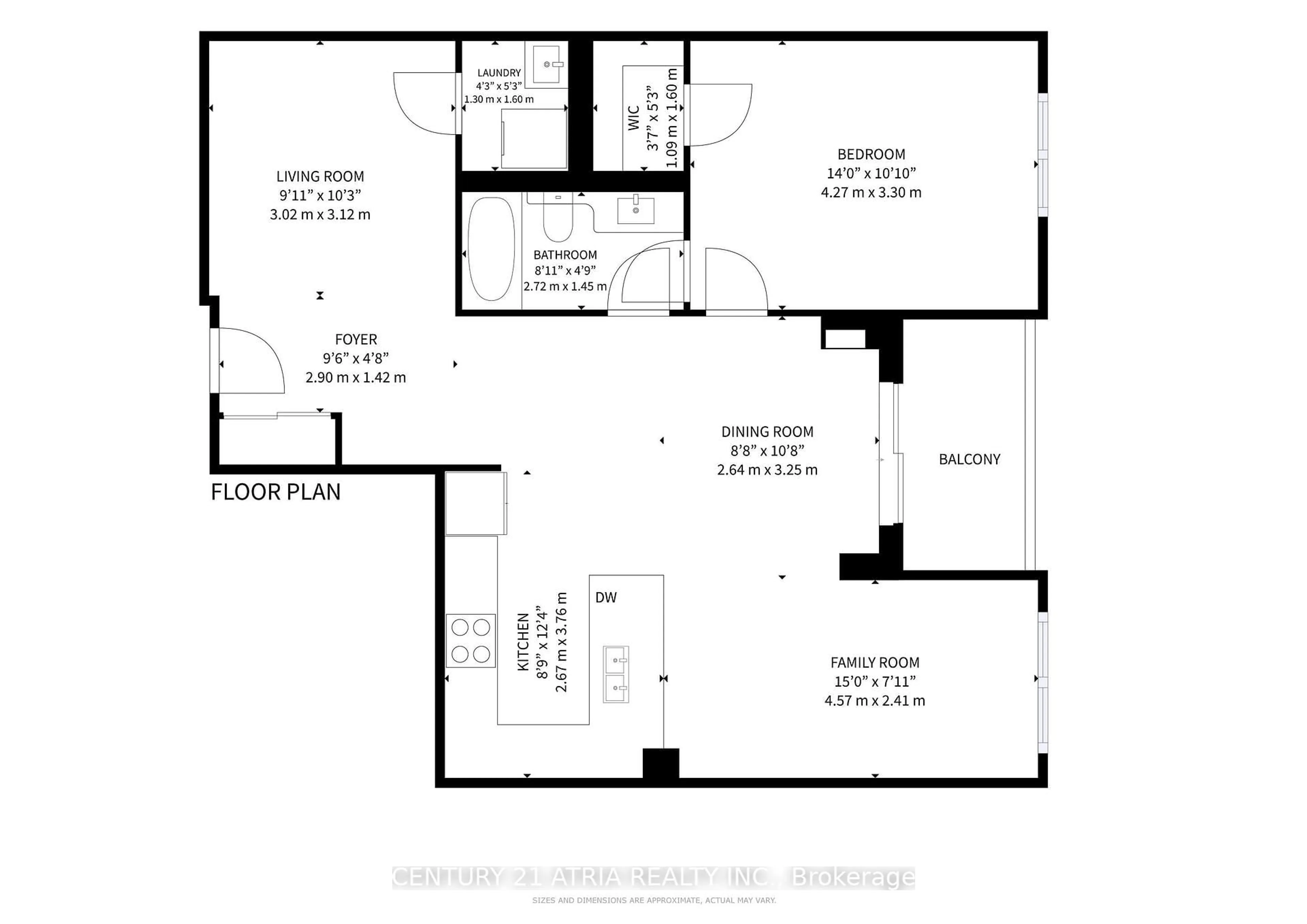 Floor plan for 9235 Jane St #1609, Vaughan Ontario L6A 0J8
