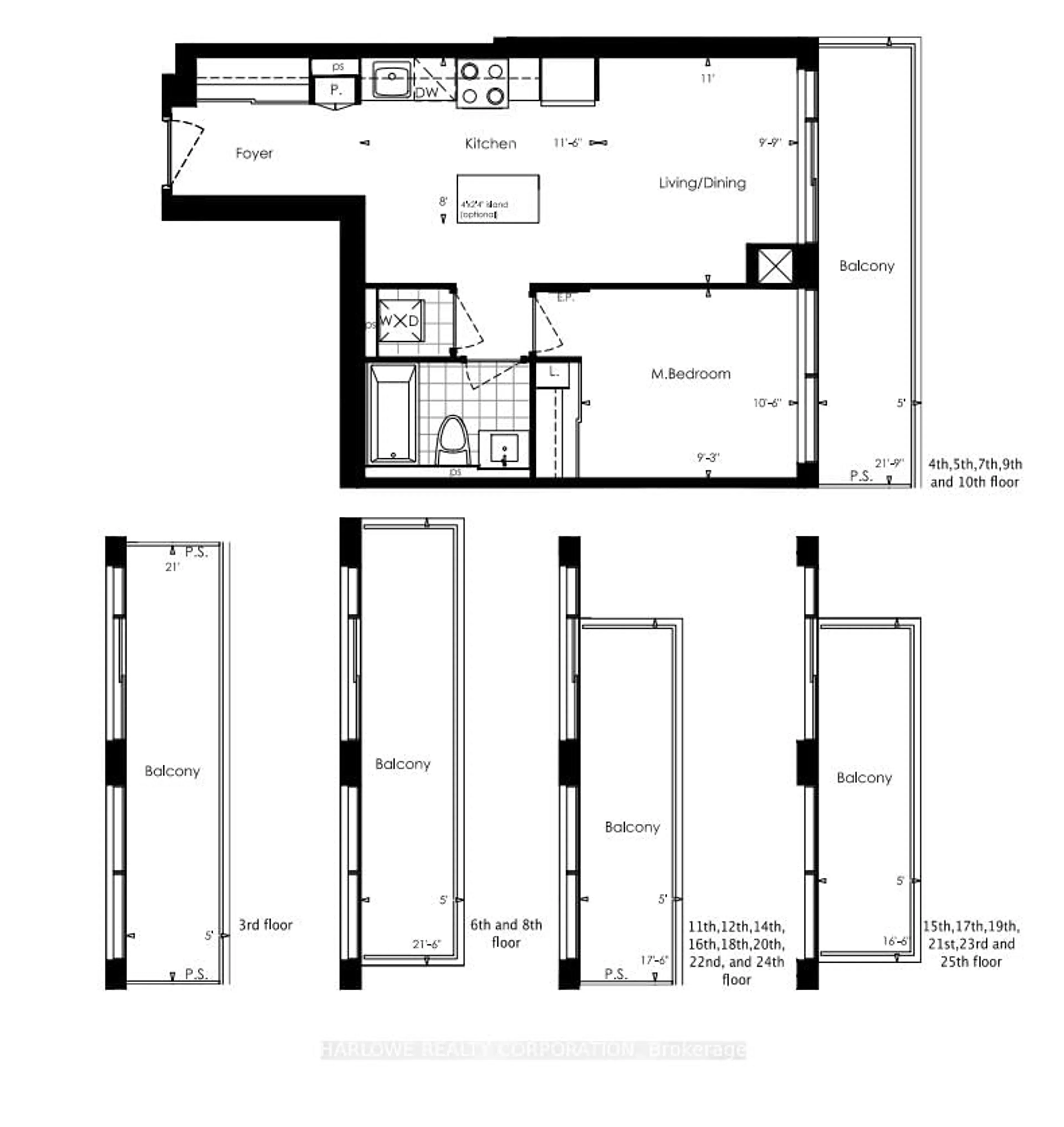 Floor plan for 95 Oneida Cres #1706, Richmond Hill Ontario L4B 0H5