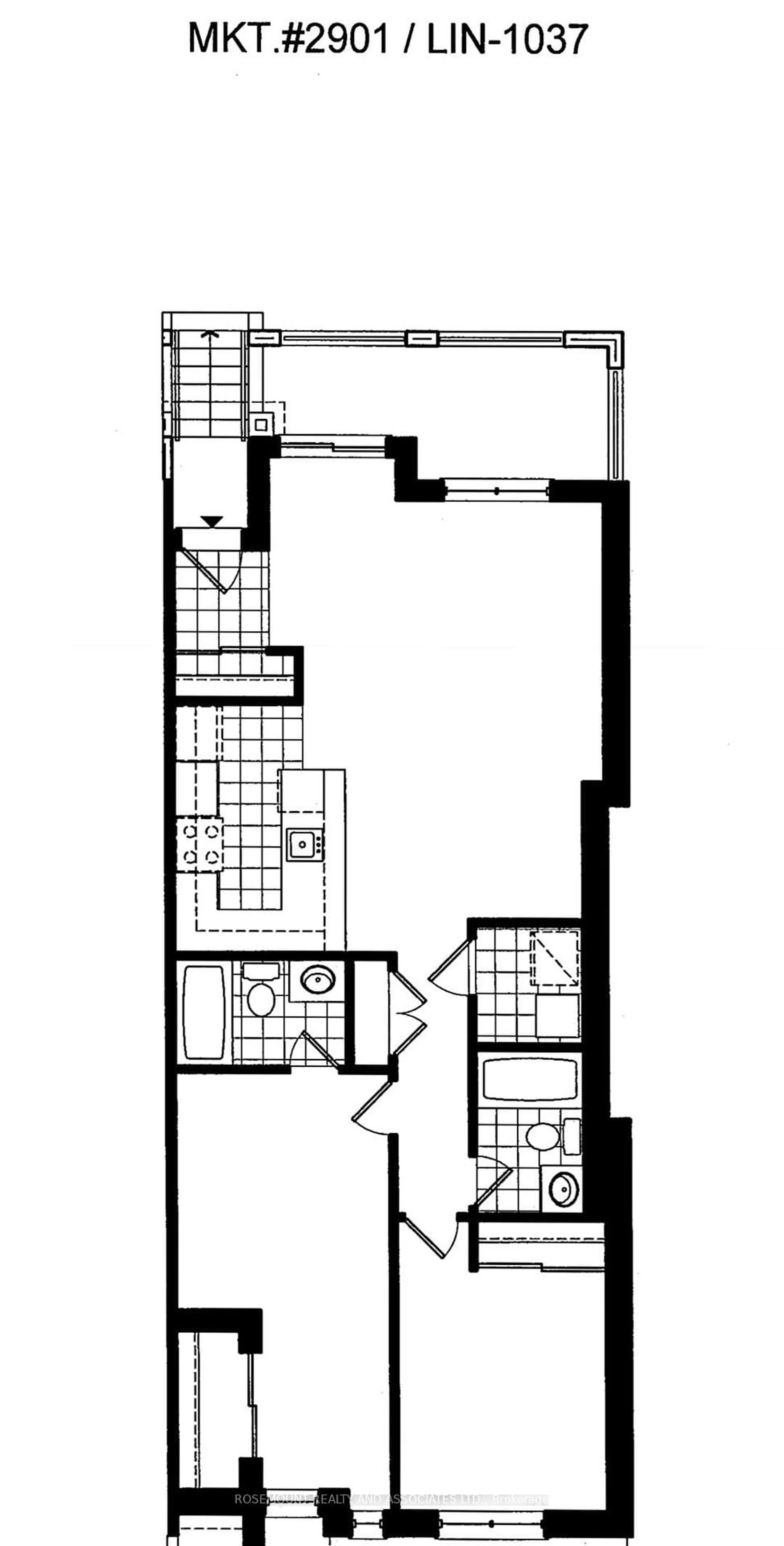 Floor plan for 15 Westmeath Lane #2901, Markham Ontario L6B 1N5