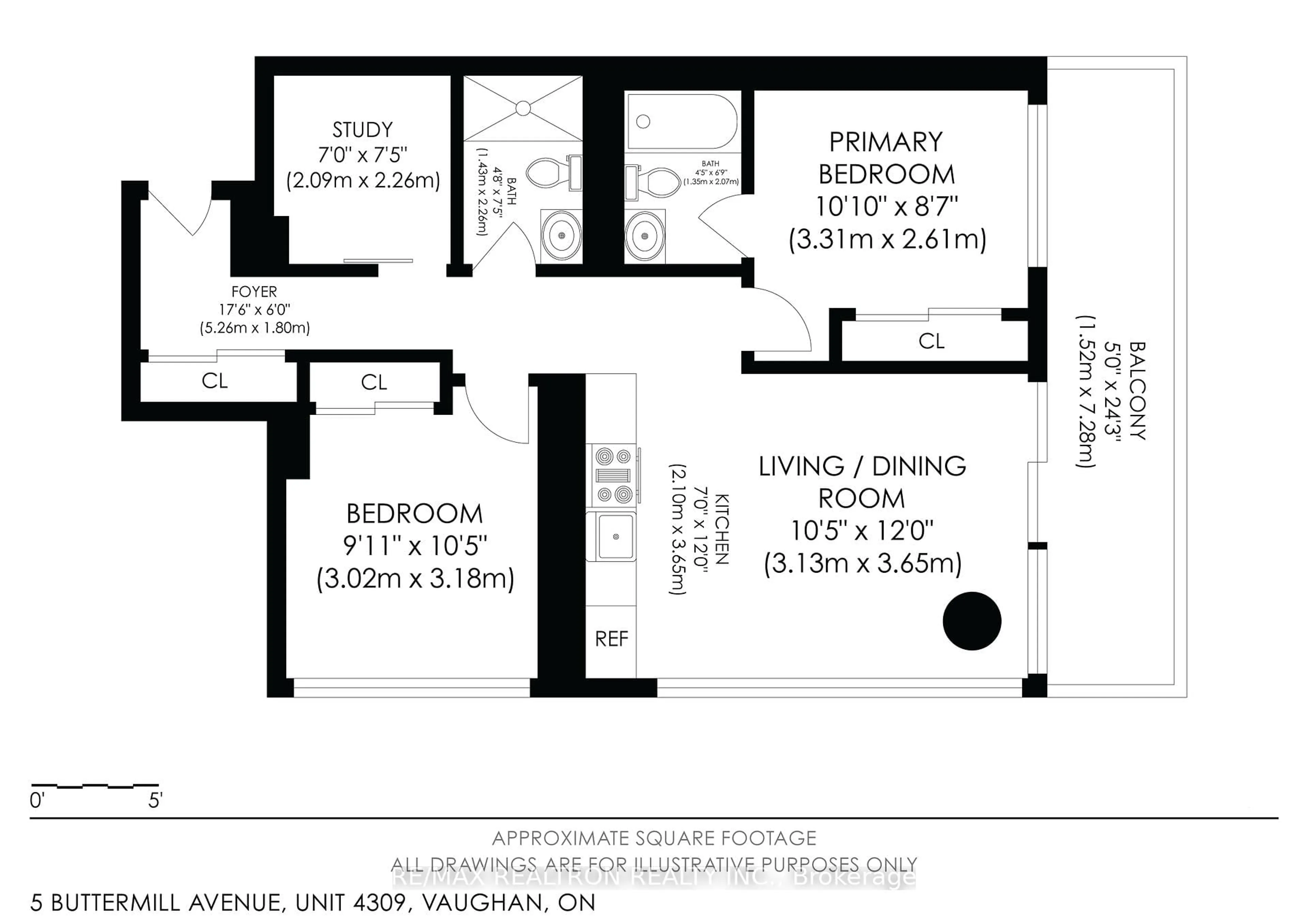 Floor plan for 5 Buttermill Ave #4309, Vaughan Ontario L4K 0J5