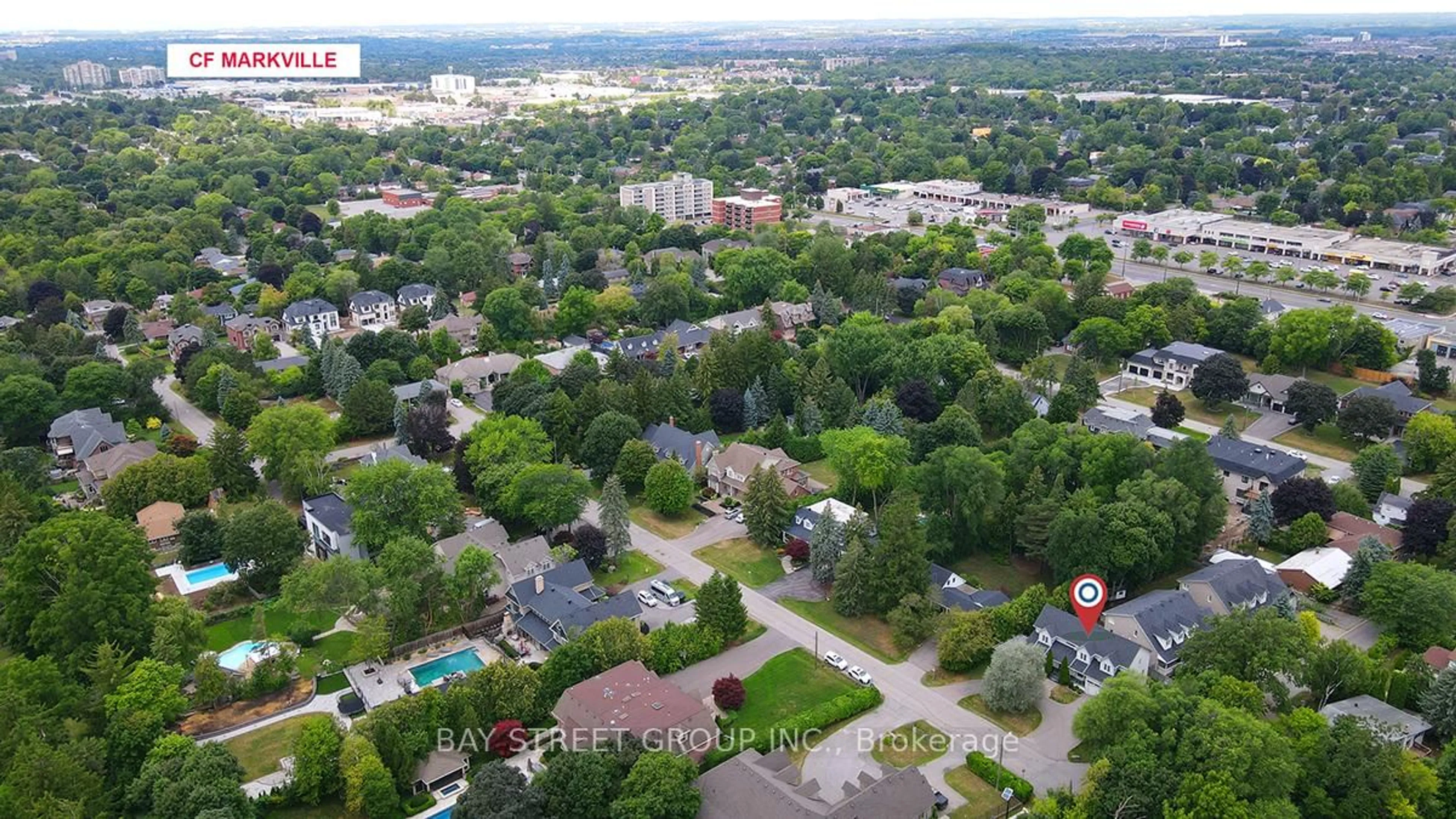 A pic from outside/outdoor area/front of a property/back of a property/a pic from drone, city buildings view from balcony for 2 Riverview Rd, Markham Ontario L3P 1E5