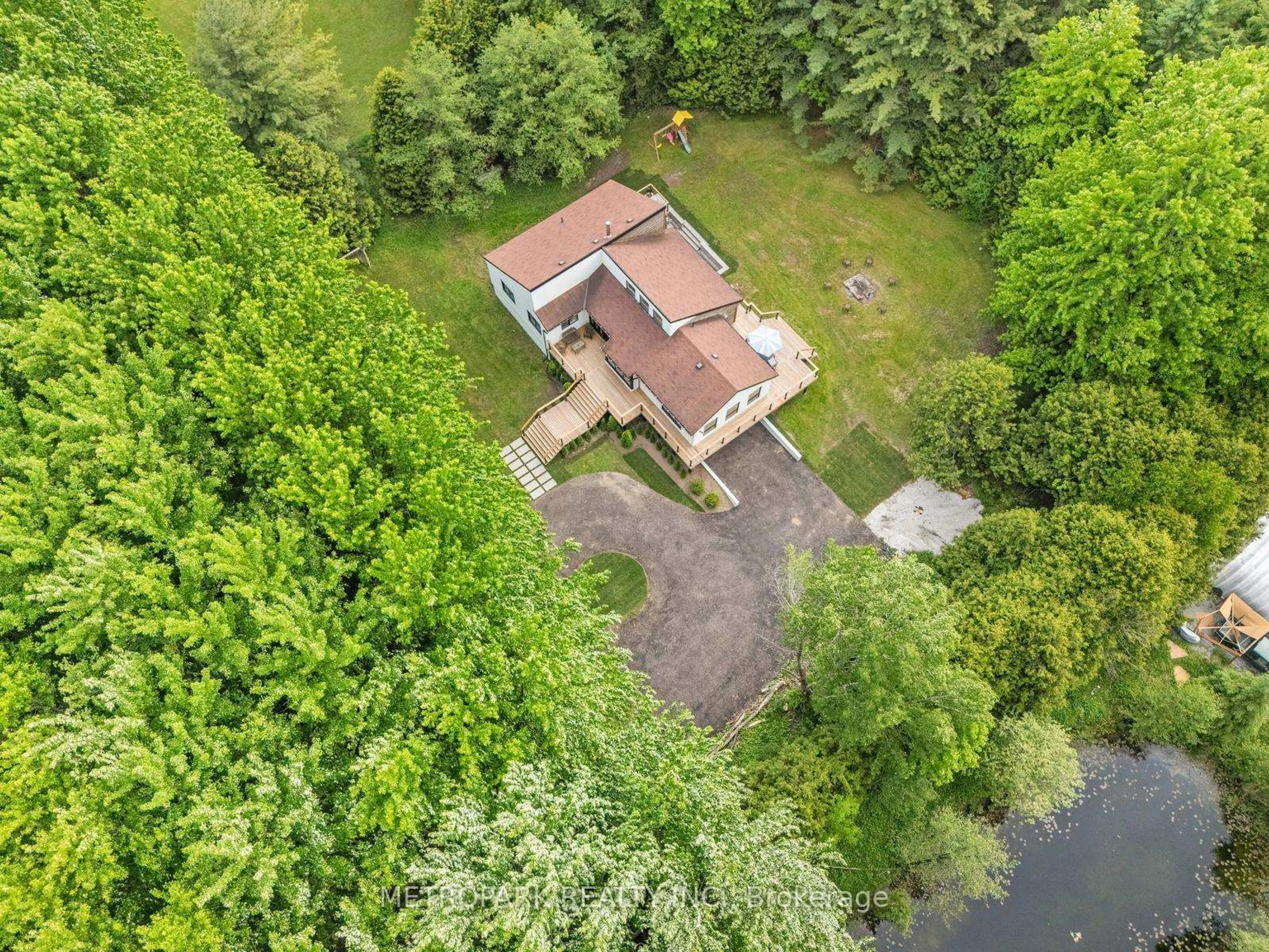 A pic from outside/outdoor area/front of a property/back of a property/a pic from drone, forest/trees view for 6500 County Road 10, Essa Ontario L9R 1V2