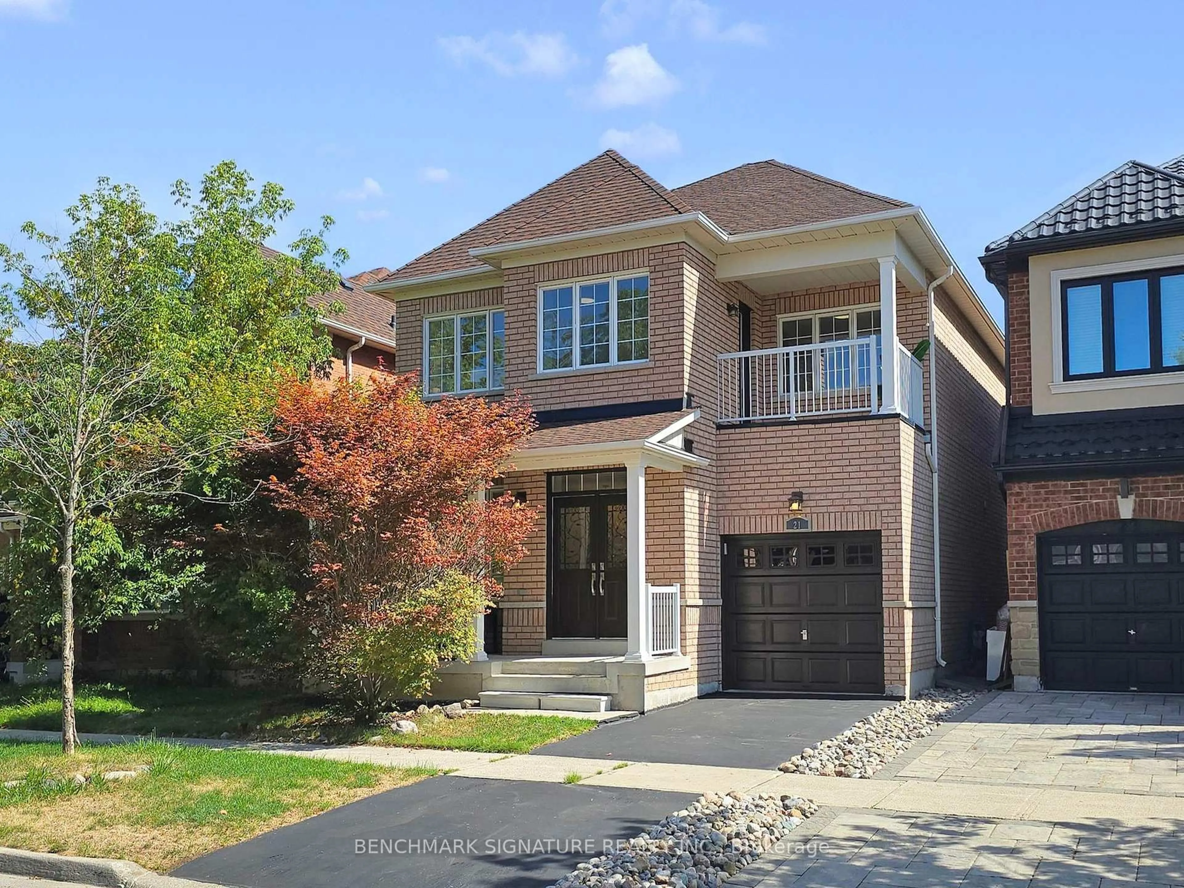 Home with brick exterior material, street for 21 Artisan Tr, Markham Ontario L6C 3C6