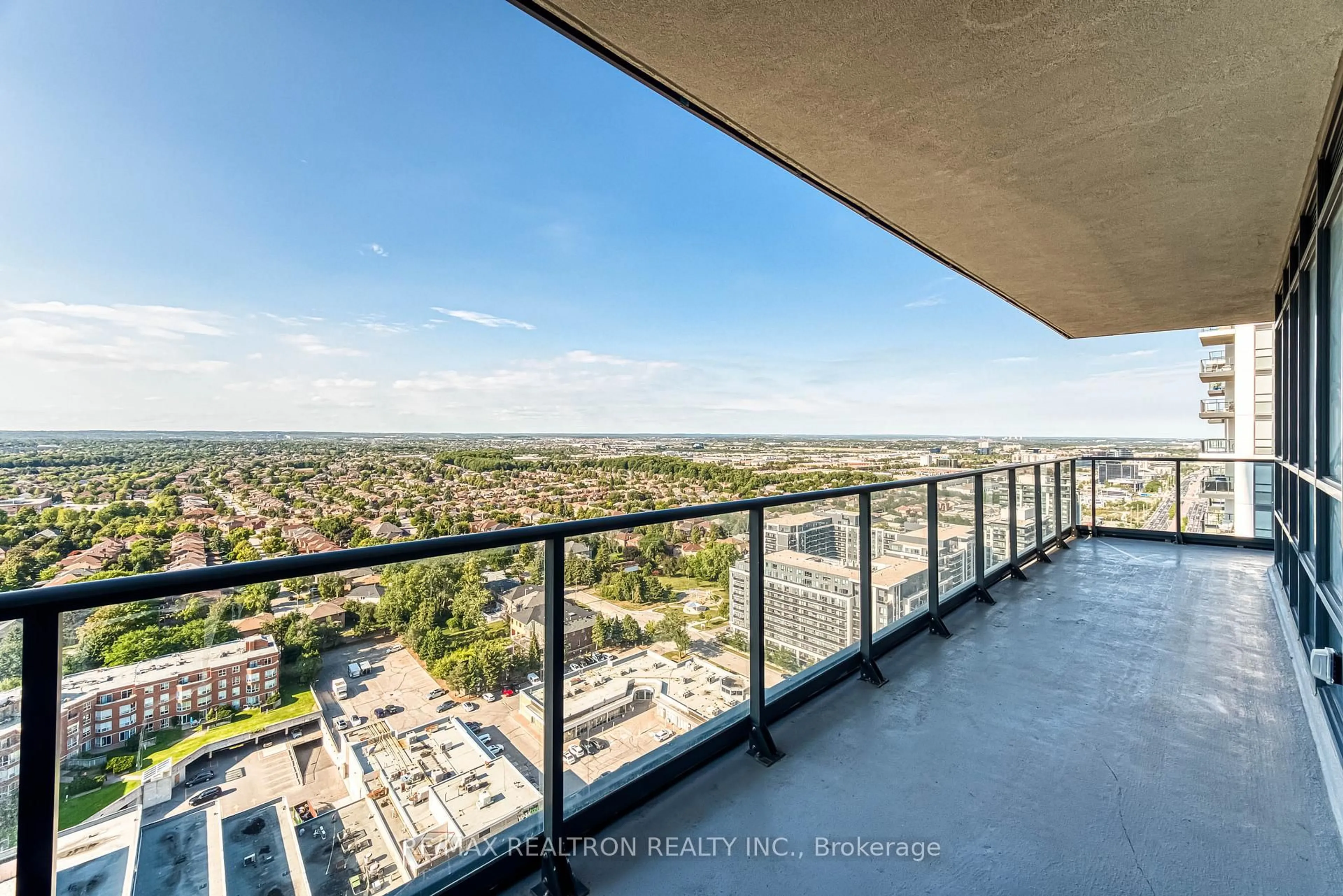 Balcony in the apartment, city buildings view from balcony for 12 Gandhi Lane #2802, Markham Ontario L3T 0G8