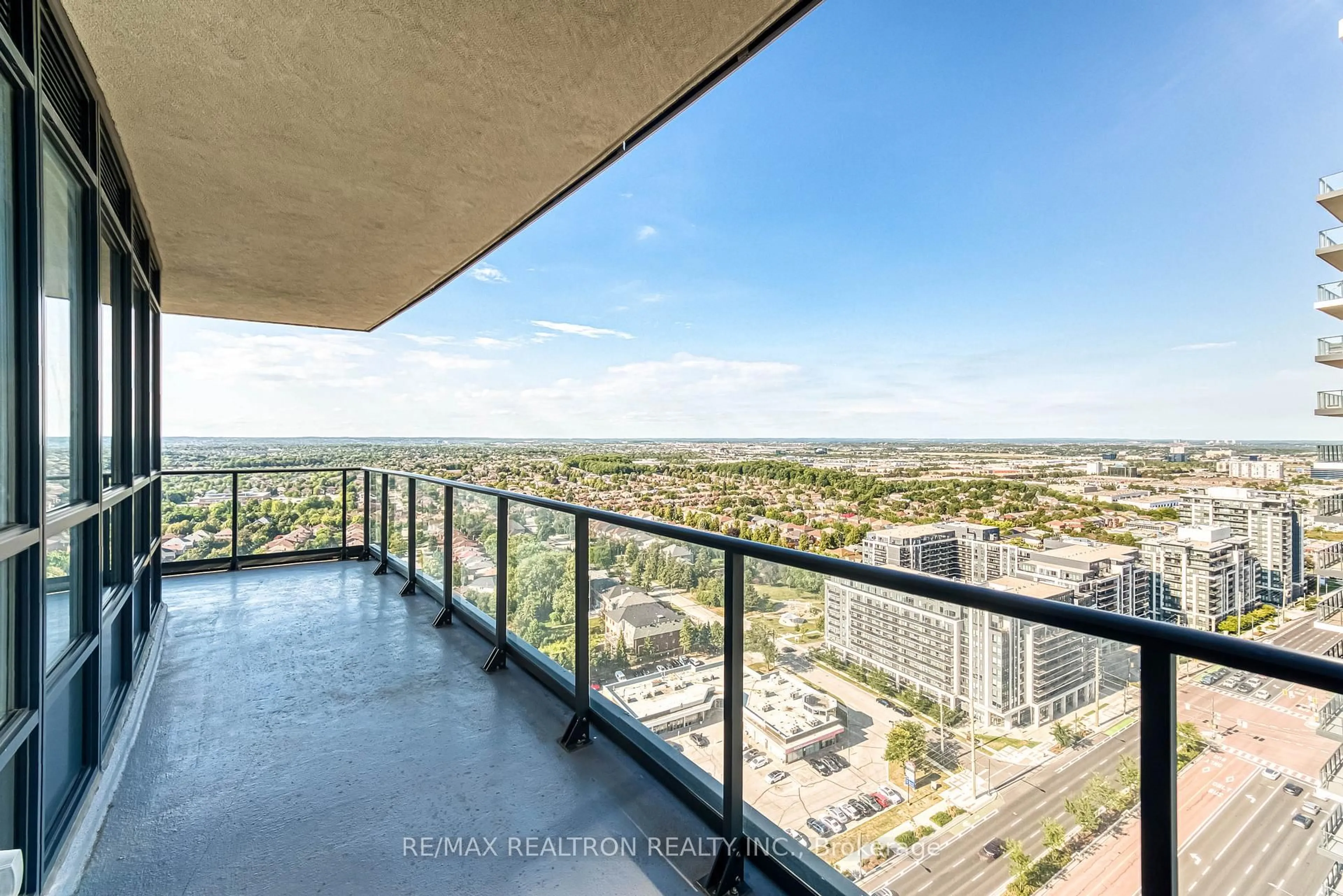 Balcony in the apartment, city buildings view from balcony for 12 Gandhi Lane #2802, Markham Ontario L3T 0G8
