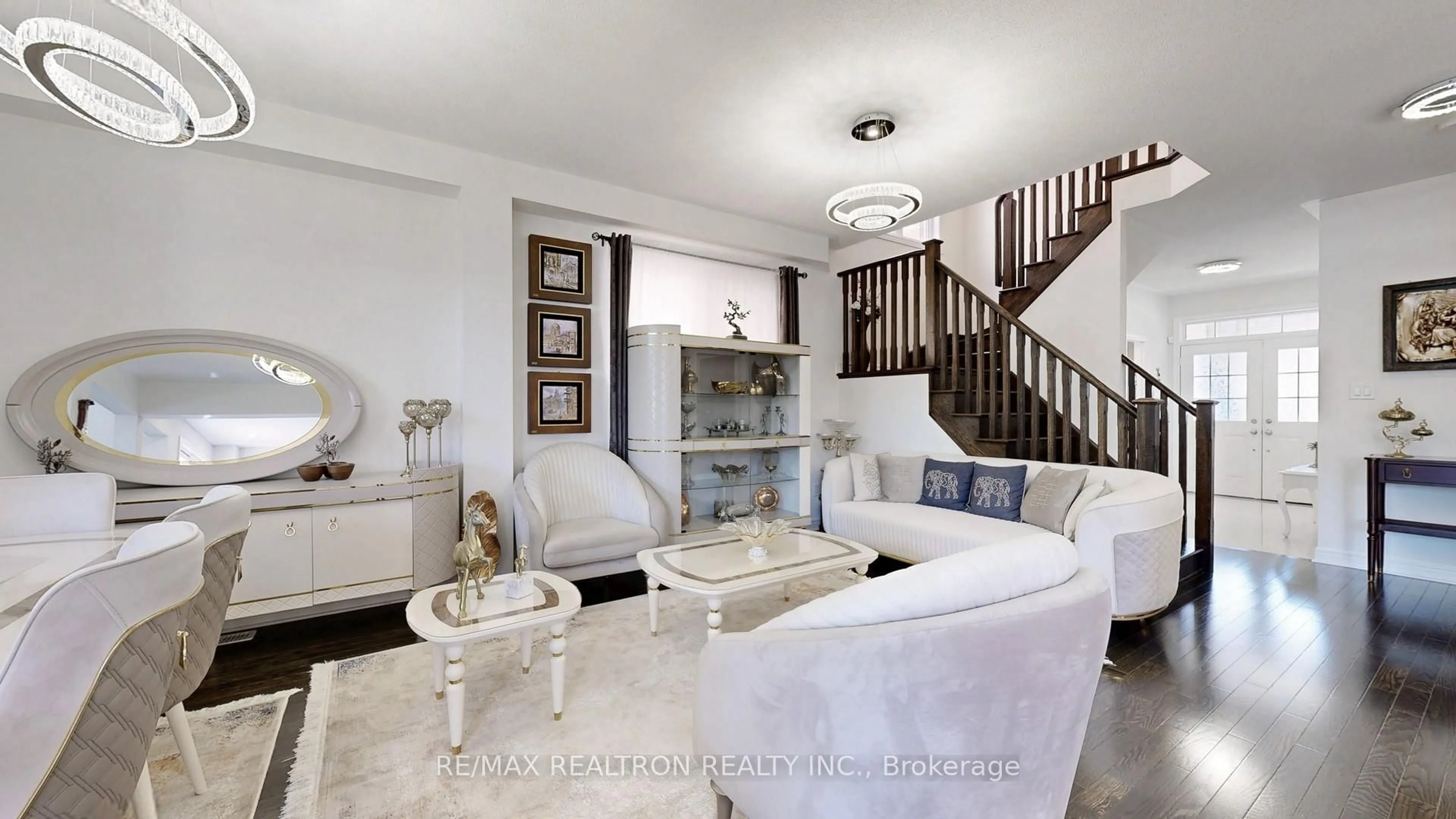 Living room with furniture, ceramic/tile floor for 35 Amberwing Landing, Bradford West Gwillimbury Ontario L3Z 0H9