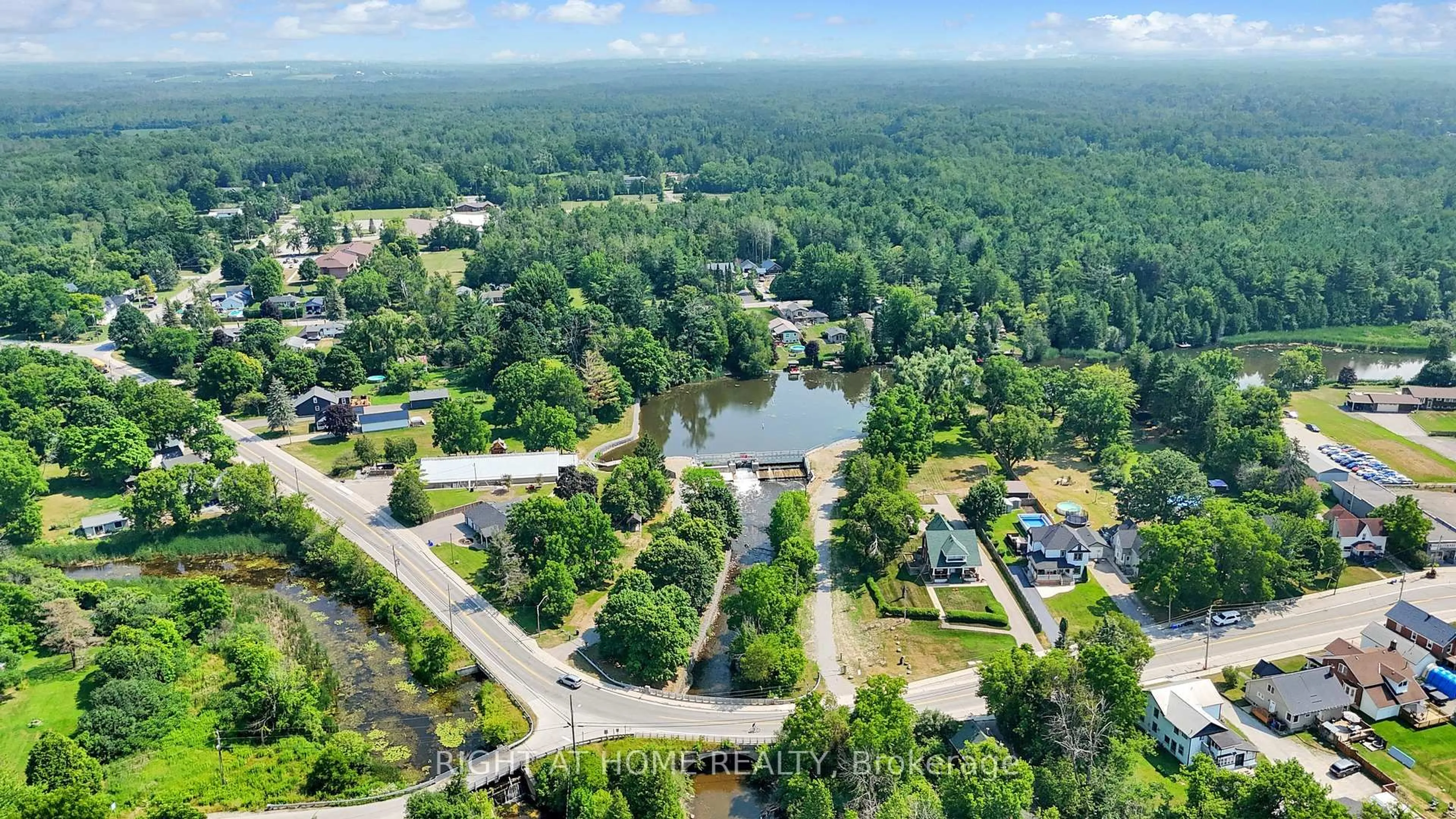 A pic from outside/outdoor area/front of a property/back of a property/a pic from drone, water/lake/river/ocean view for 235 Pefferlaw Rd, Georgina Ontario L0E 1N0