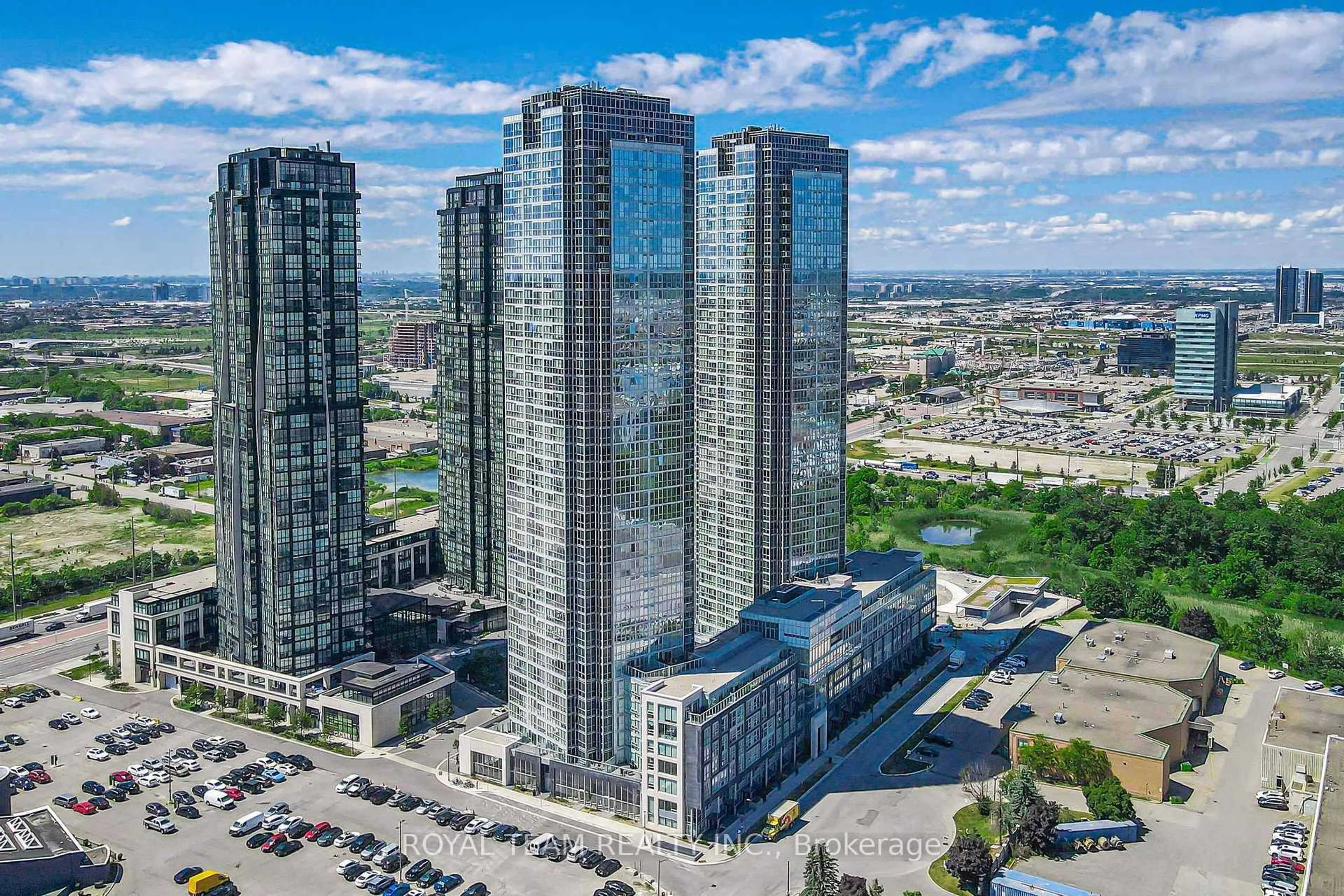 A pic from outside/outdoor area/front of a property/back of a property/a pic from drone, city buildings view from balcony for 2900 Highway 7 #3405, Vaughan Ontario L4K 0G3