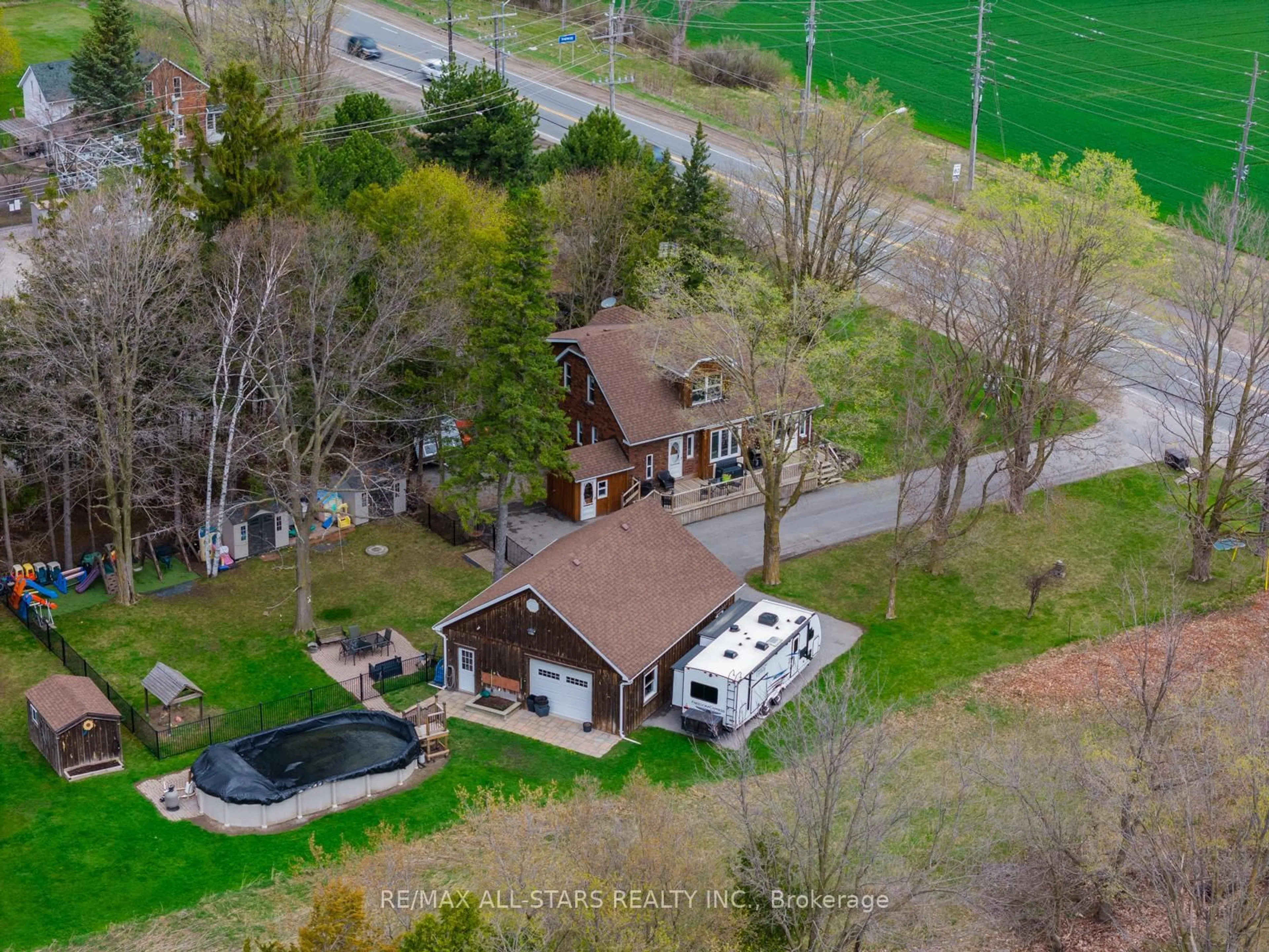 A pic from outside/outdoor area/front of a property/back of a property/a pic from drone, mountain view for 12066 48 Highway, Whitchurch-Stouffville Ontario L4A 7X5