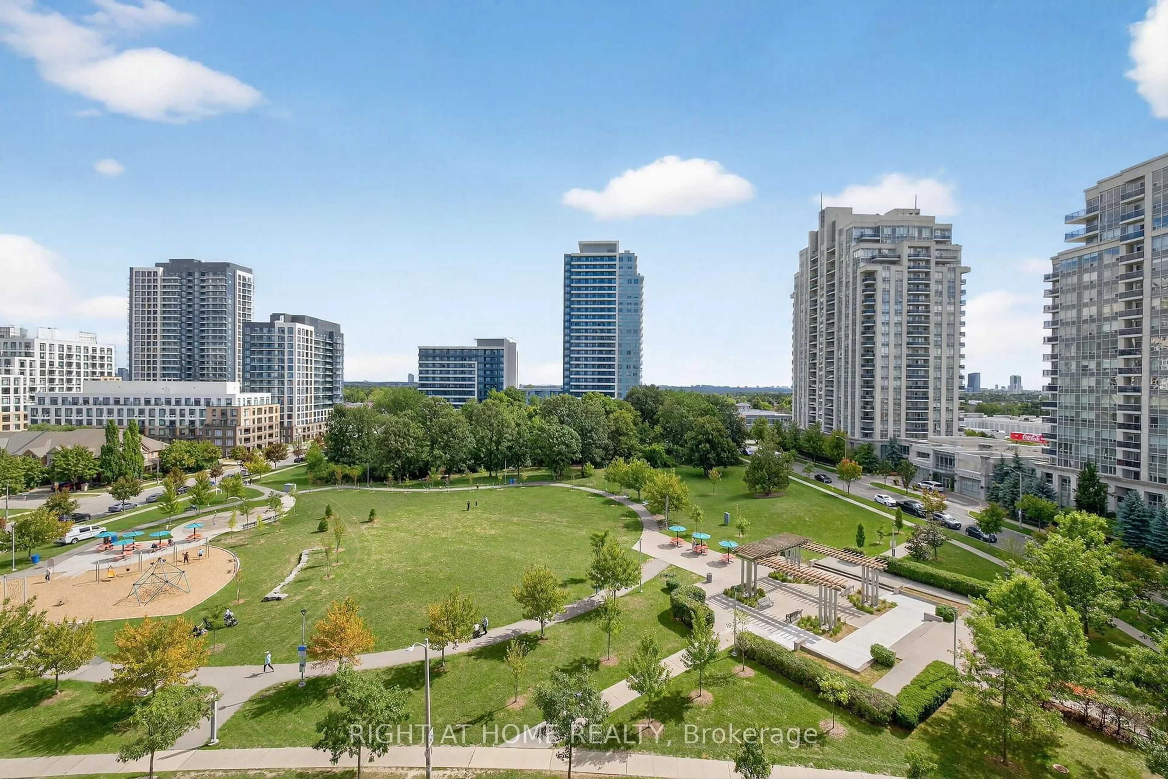 A pic from outside/outdoor area/front of a property/back of a property/a pic from drone, city buildings view from balcony for 20 North Park Rd #803, Vaughan Ontario L4J 0G7