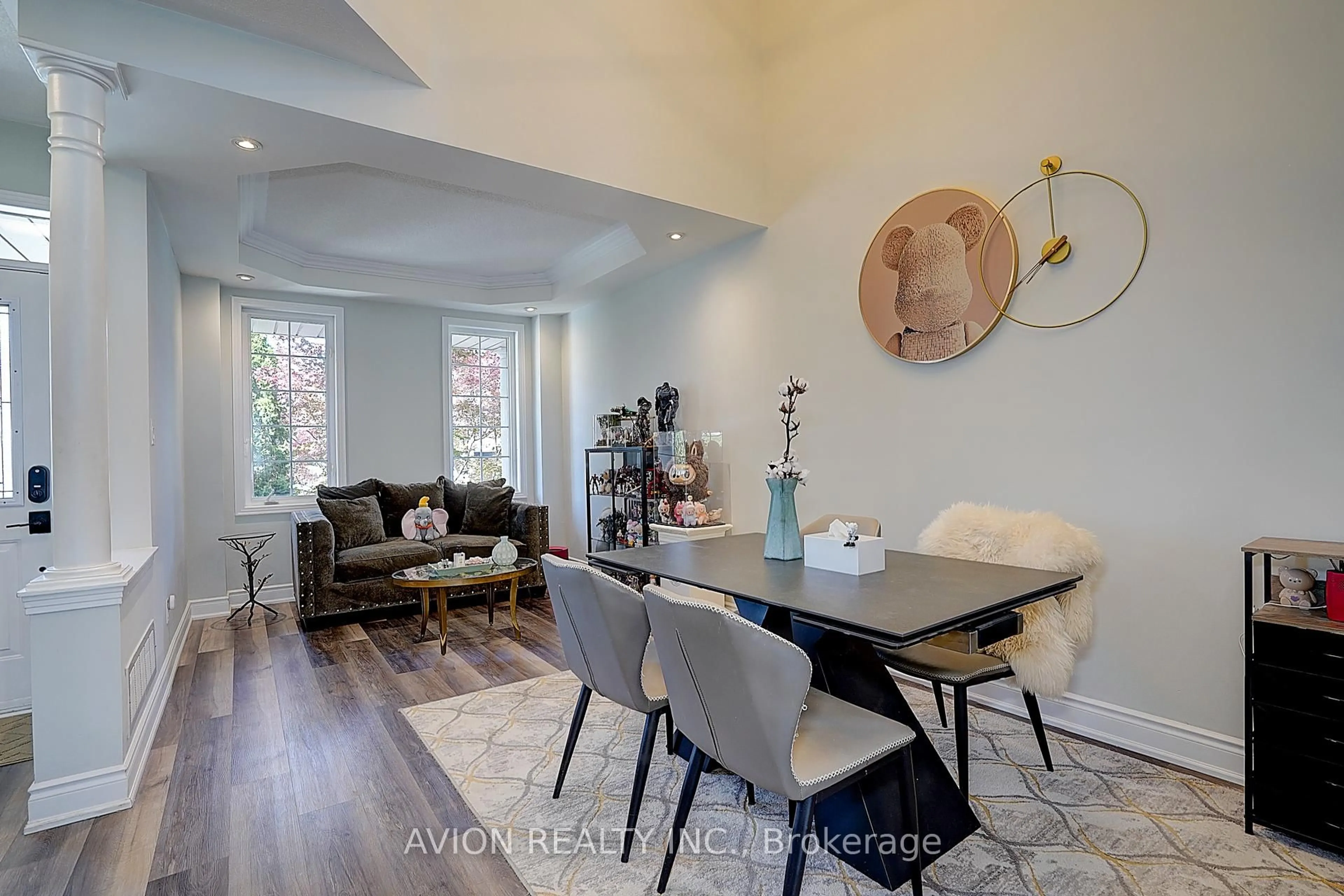Dining room, wood/laminate floor for 67 Oakford Dr, Markham Ontario L6C 2Y7