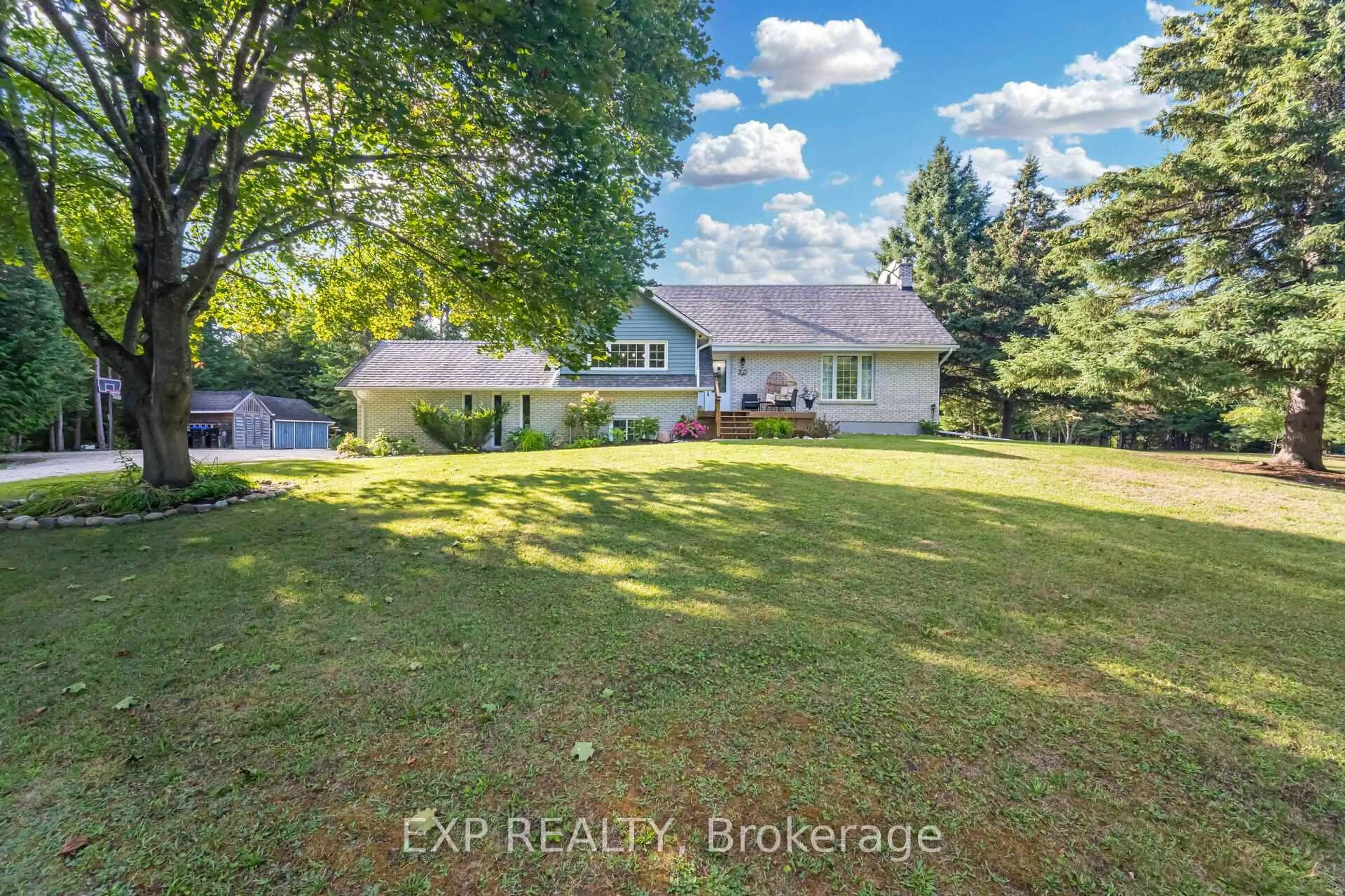 A pic from outside/outdoor area/front of a property/back of a property/a pic from drone, water/lake/river/ocean view for 19 Gallowood Tr, Adjala-Tosorontio Ontario L0M 1J0
