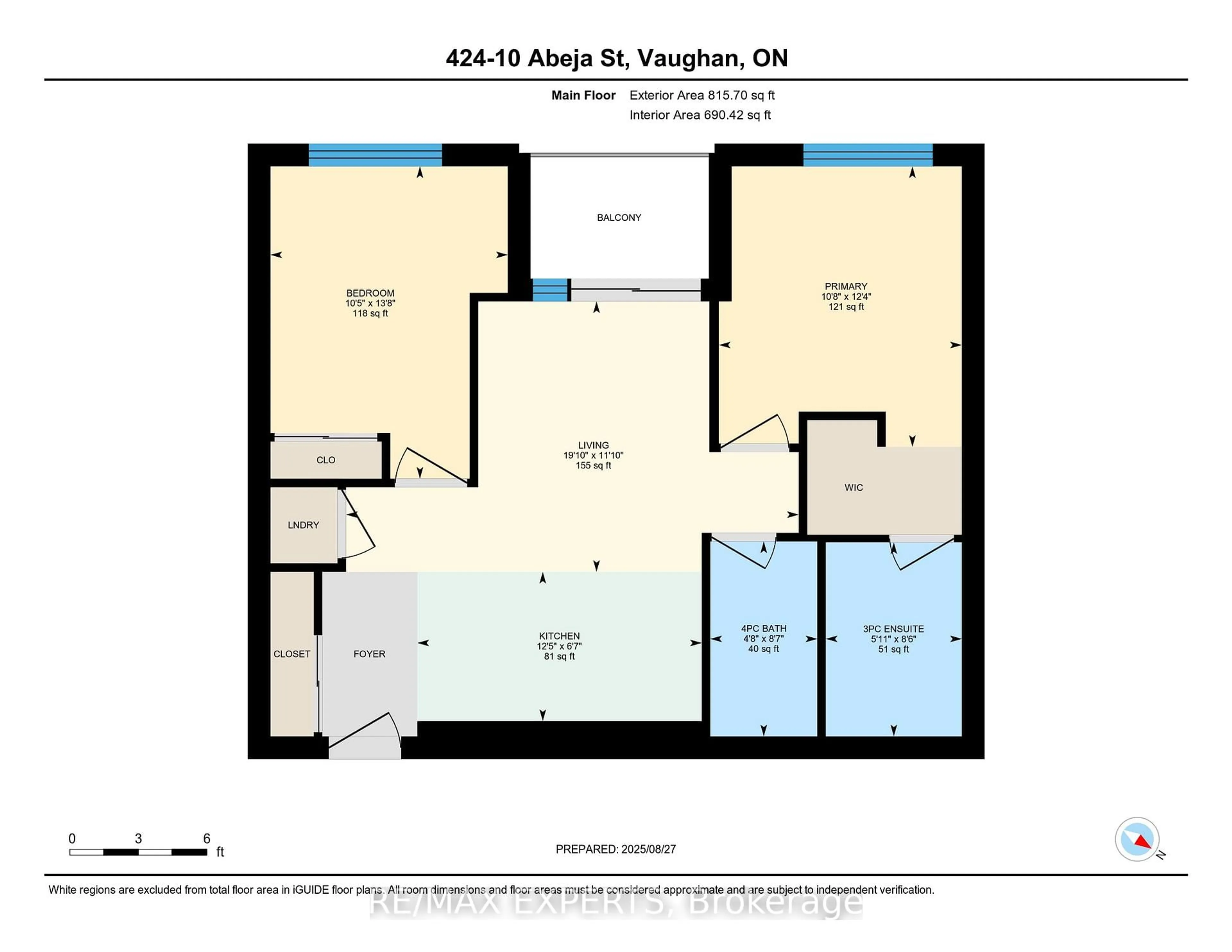 Floor plan for 10 Abeja St #424, Vaughan Ontario L4K 0R4