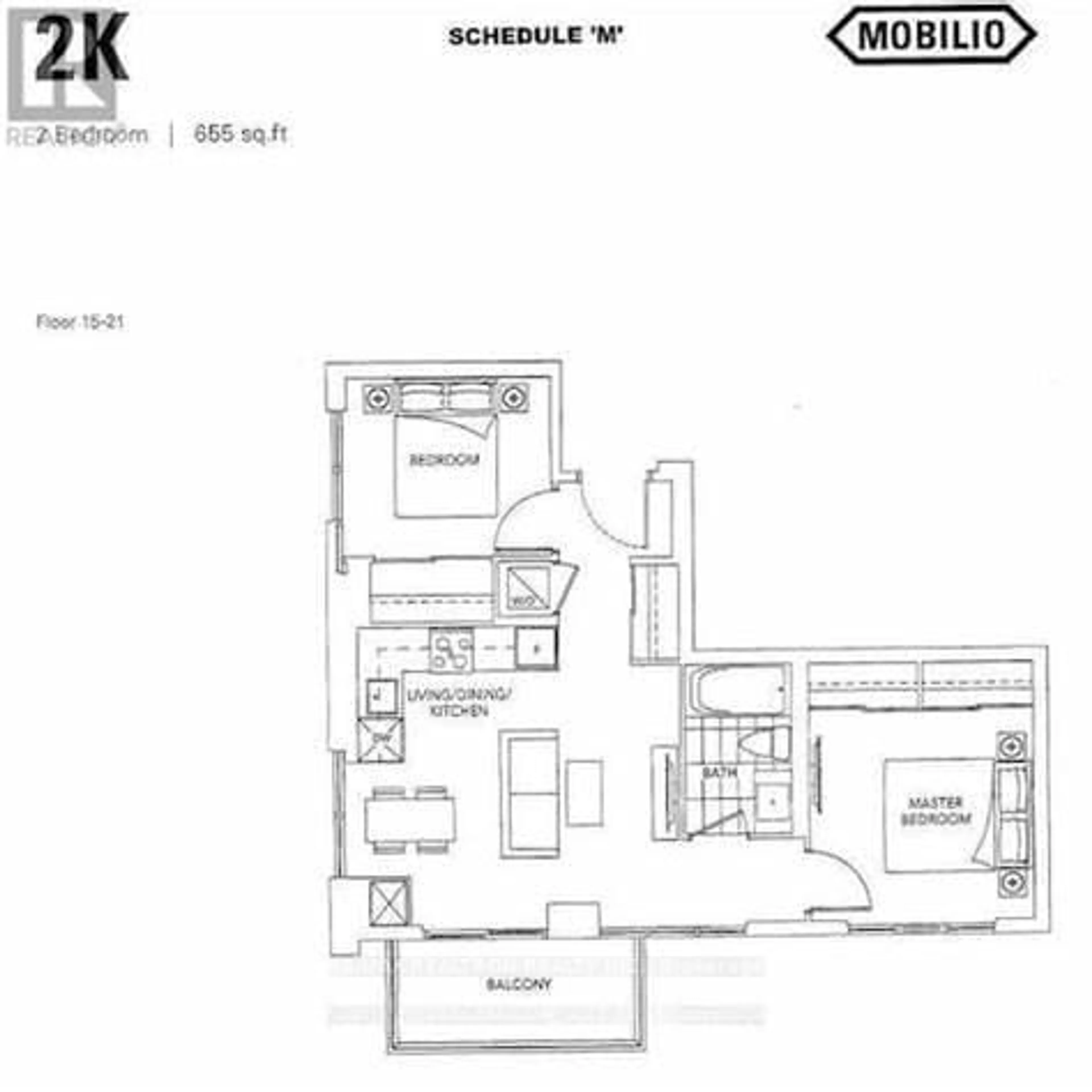 Floor plan for 38 Honeycrisp Cres #822, Vaughan Ontario L4K 0M8