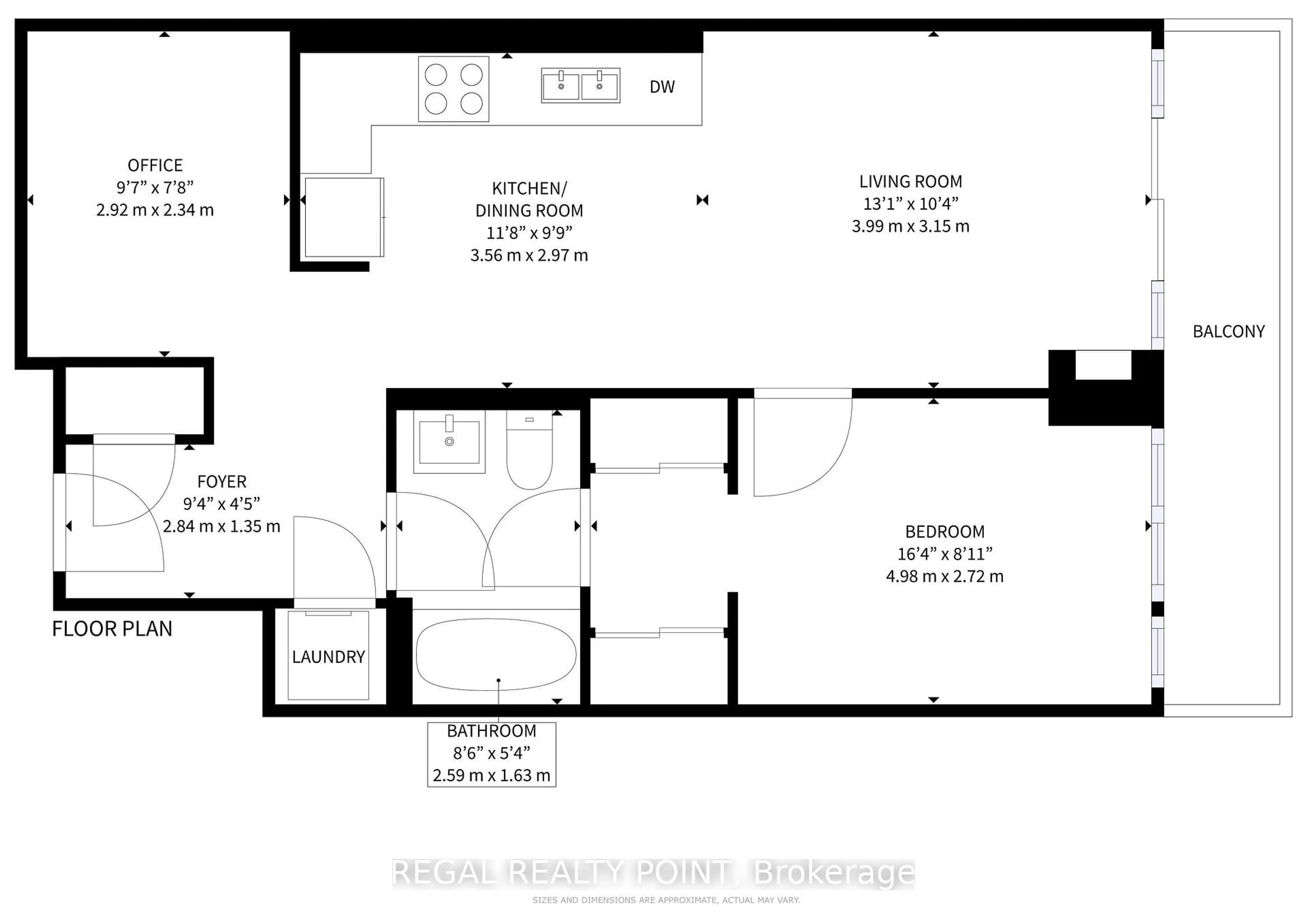 Floor plan for 9608 Yonge St #708, Richmond Hill Ontario L4C 1V6