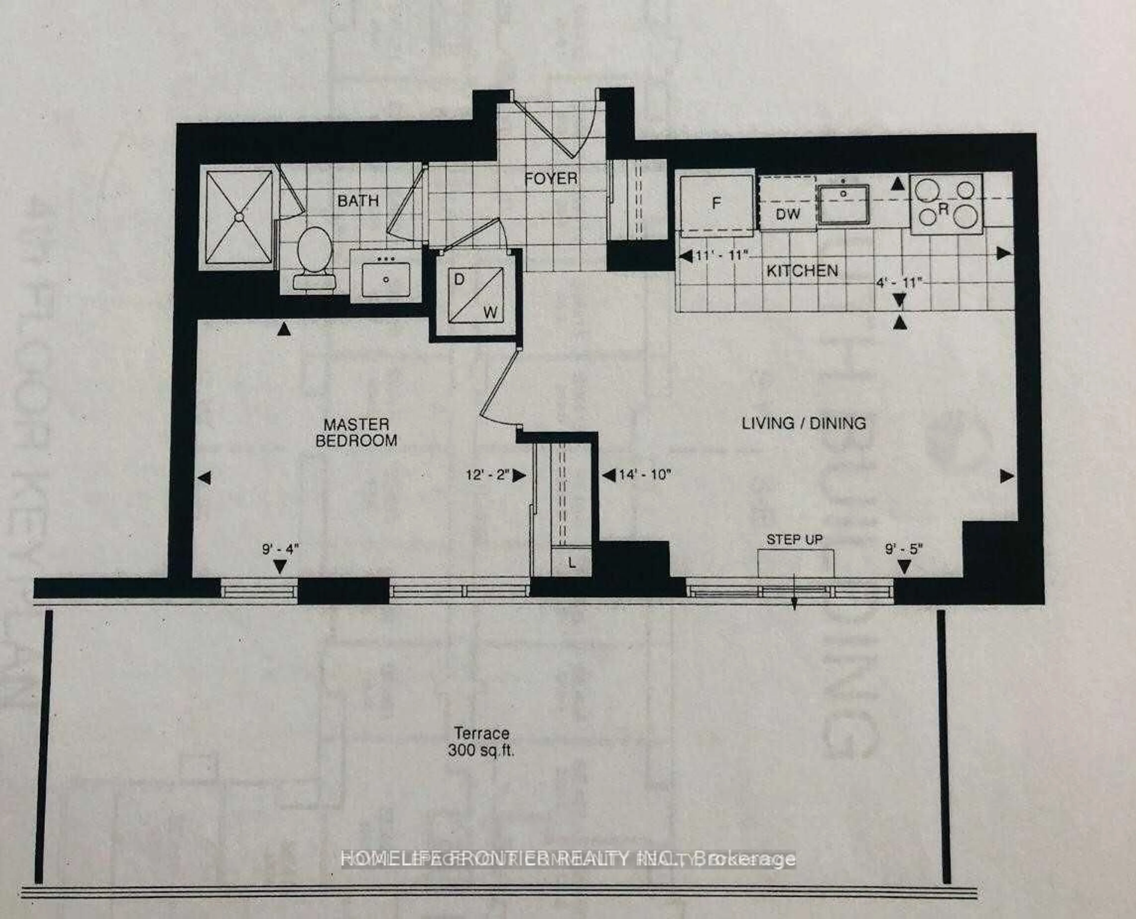 Floor plan for 9191 Yonge St #SW404, Richmond Hill Ontario L4C 1E2