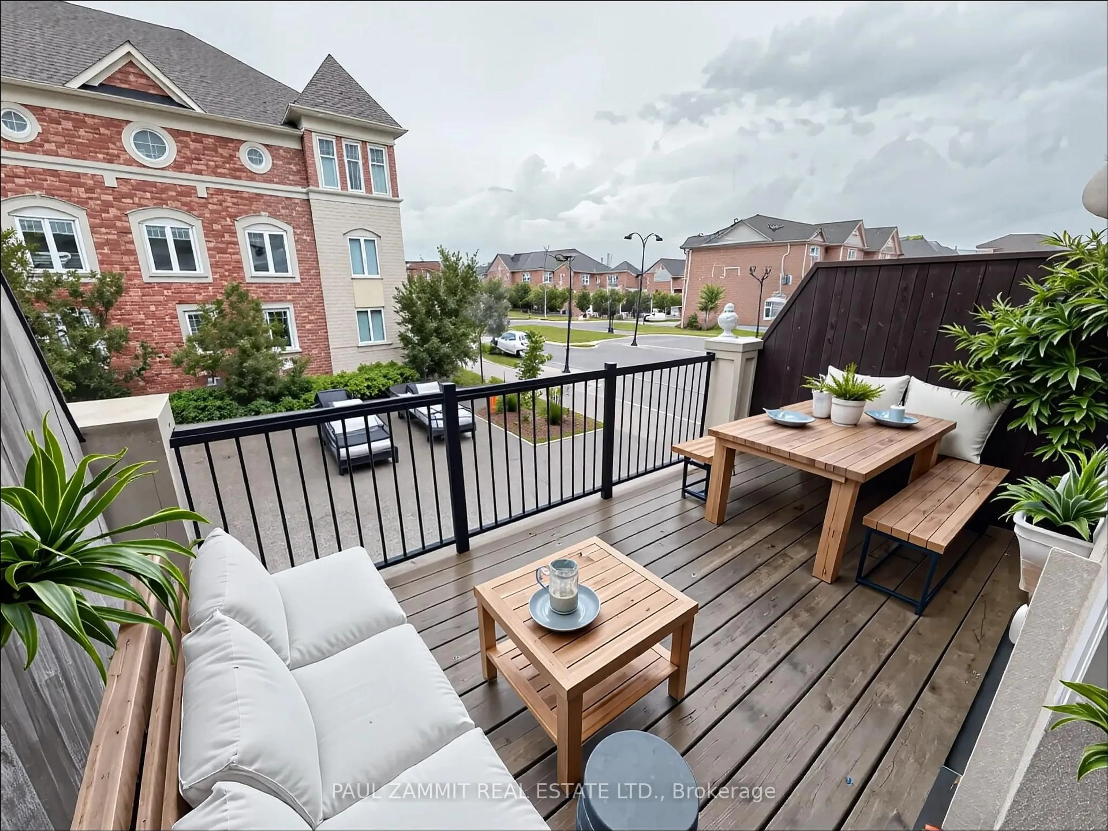 Patio, city buildings view from balcony for 74 Sanctuary Way, Markham Ontario L6E 0C2
