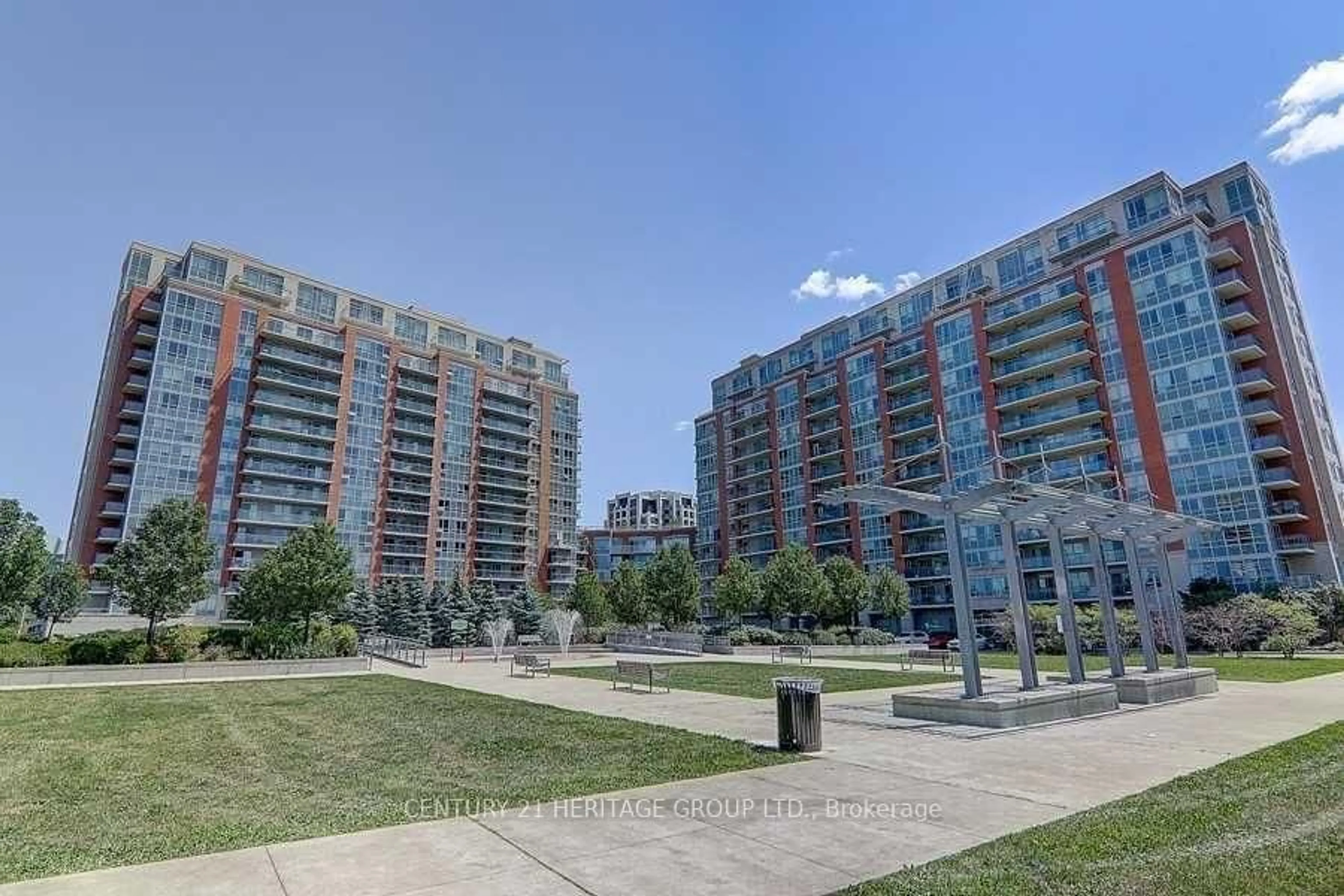 A pic from outside/outdoor area/front of a property/back of a property/a pic from drone, city buildings view from balcony for 60 South Town Centre Blvd #320, Markham Ontario L6G 0C5