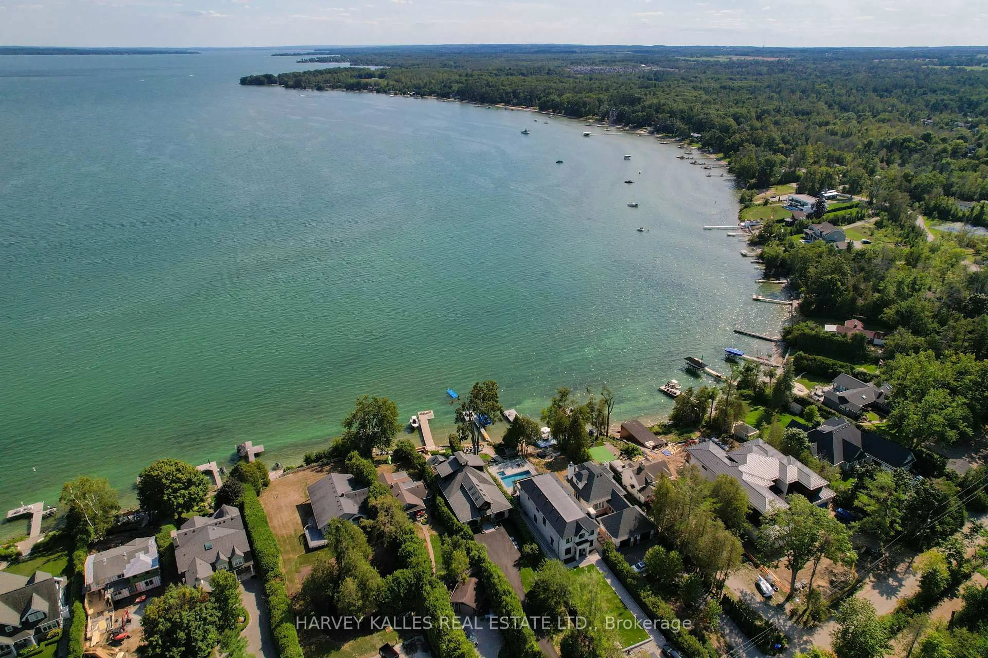 A pic from outside/outdoor area/front of a property/back of a property/a pic from drone, water/lake/river/ocean view for 3421 Crescent Harbour Rd, Innisfil Ontario L9S 2Y7