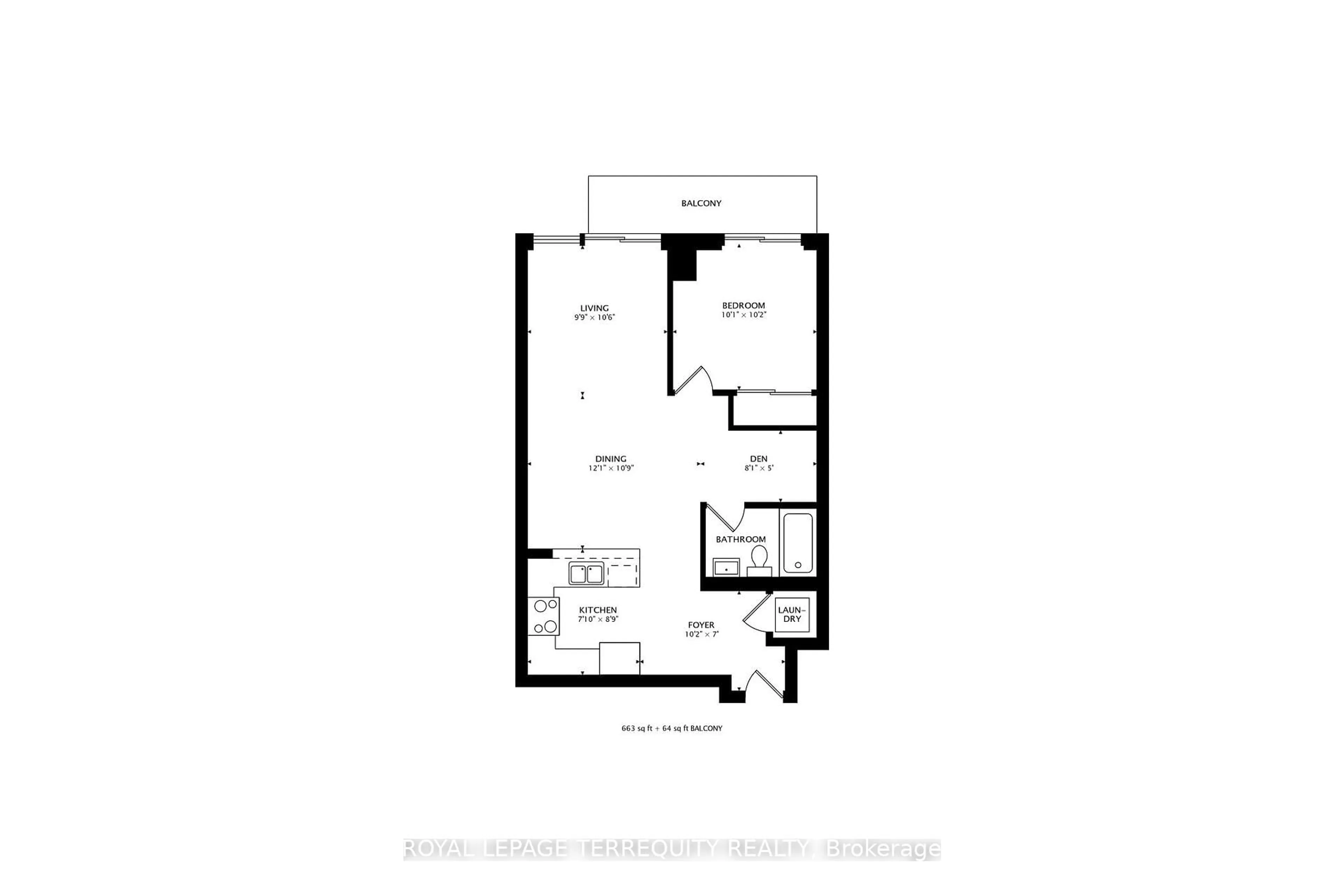Floor plan for 65 Oneida Cres #1101, Richmond Hill Ontario L4B 0G9