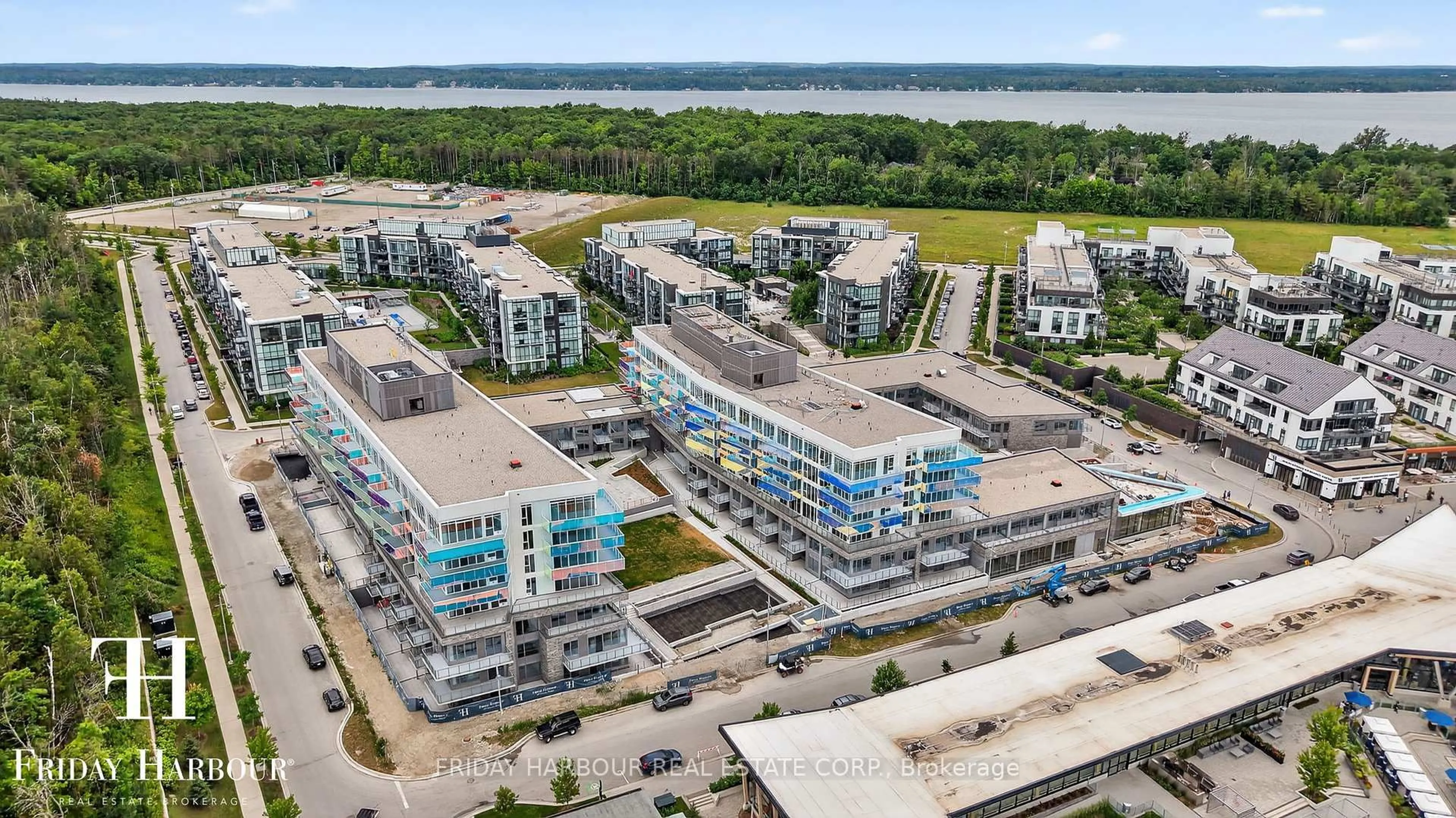 A pic from outside/outdoor area/front of a property/back of a property/a pic from drone, city buildings view from balcony for 333 Sunseeker Ave #201, Innisfil Ontario L9R 0R6