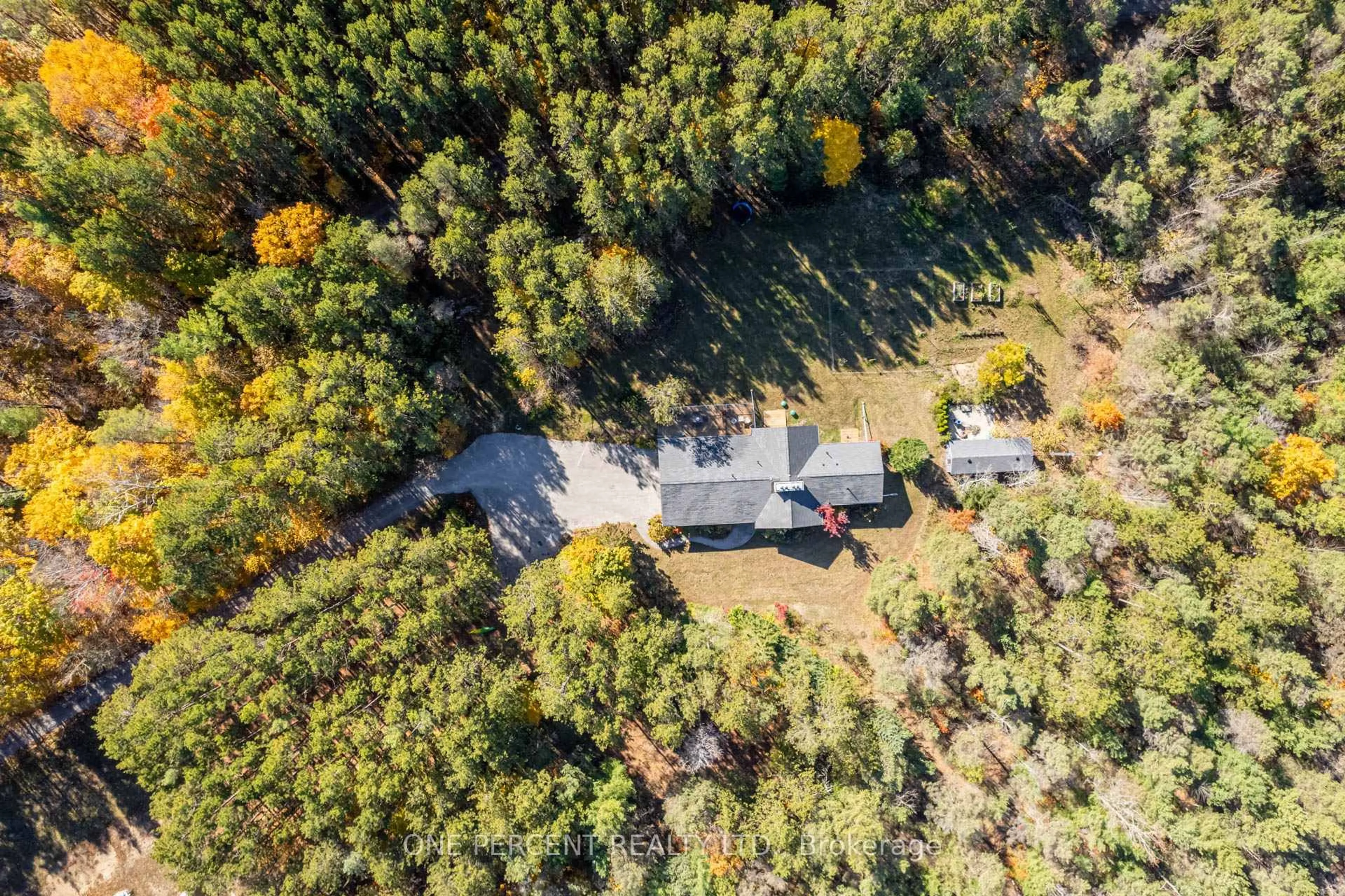 A pic from outside/outdoor area/front of a property/back of a property/a pic from drone, forest/trees view for 4300 Concession 7 Rd, Uxbridge Ontario L9P 0L7