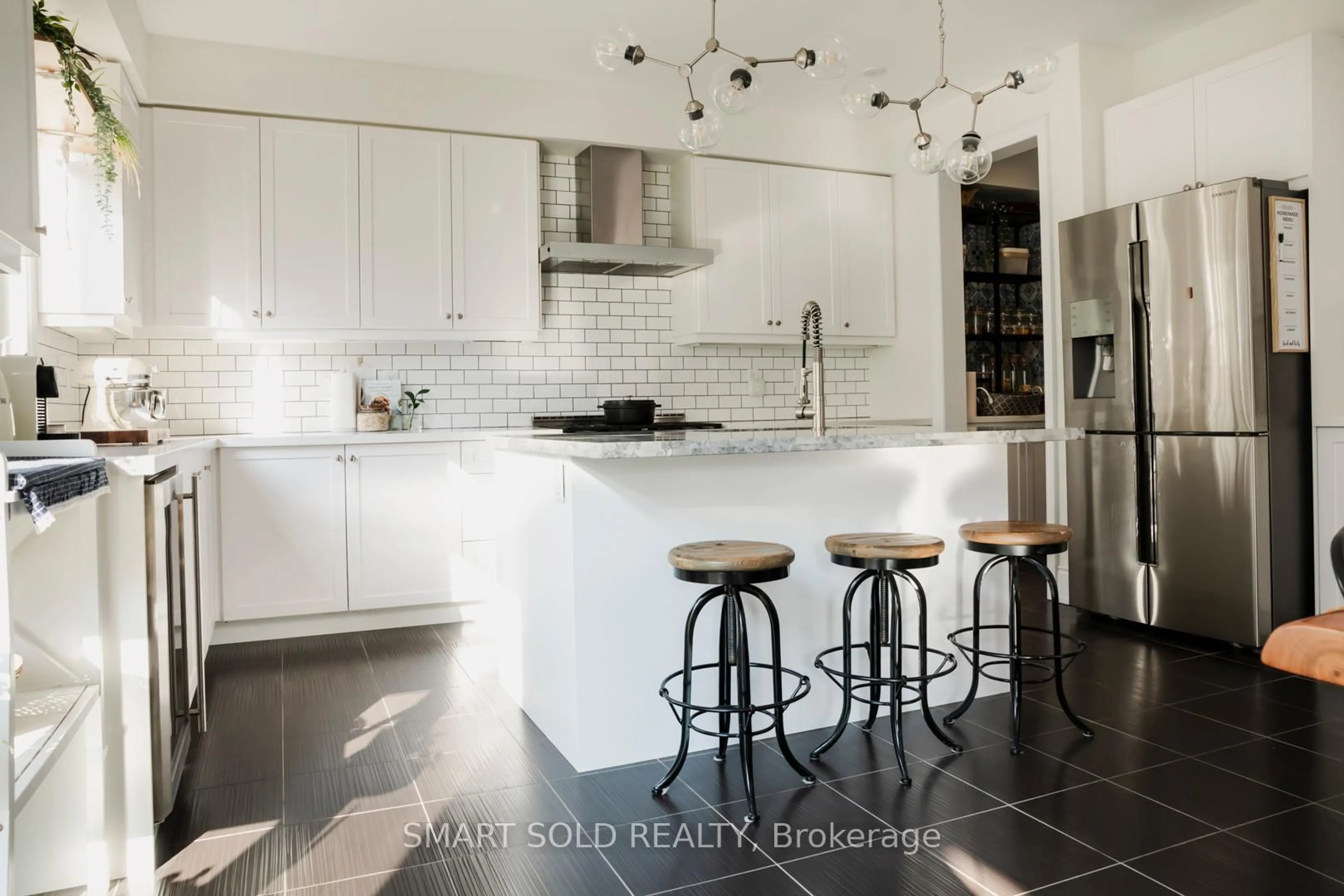 Contemporary kitchen, ceramic/tile floor for 16 Beckett Ave, Markham Ontario L6C 1N7