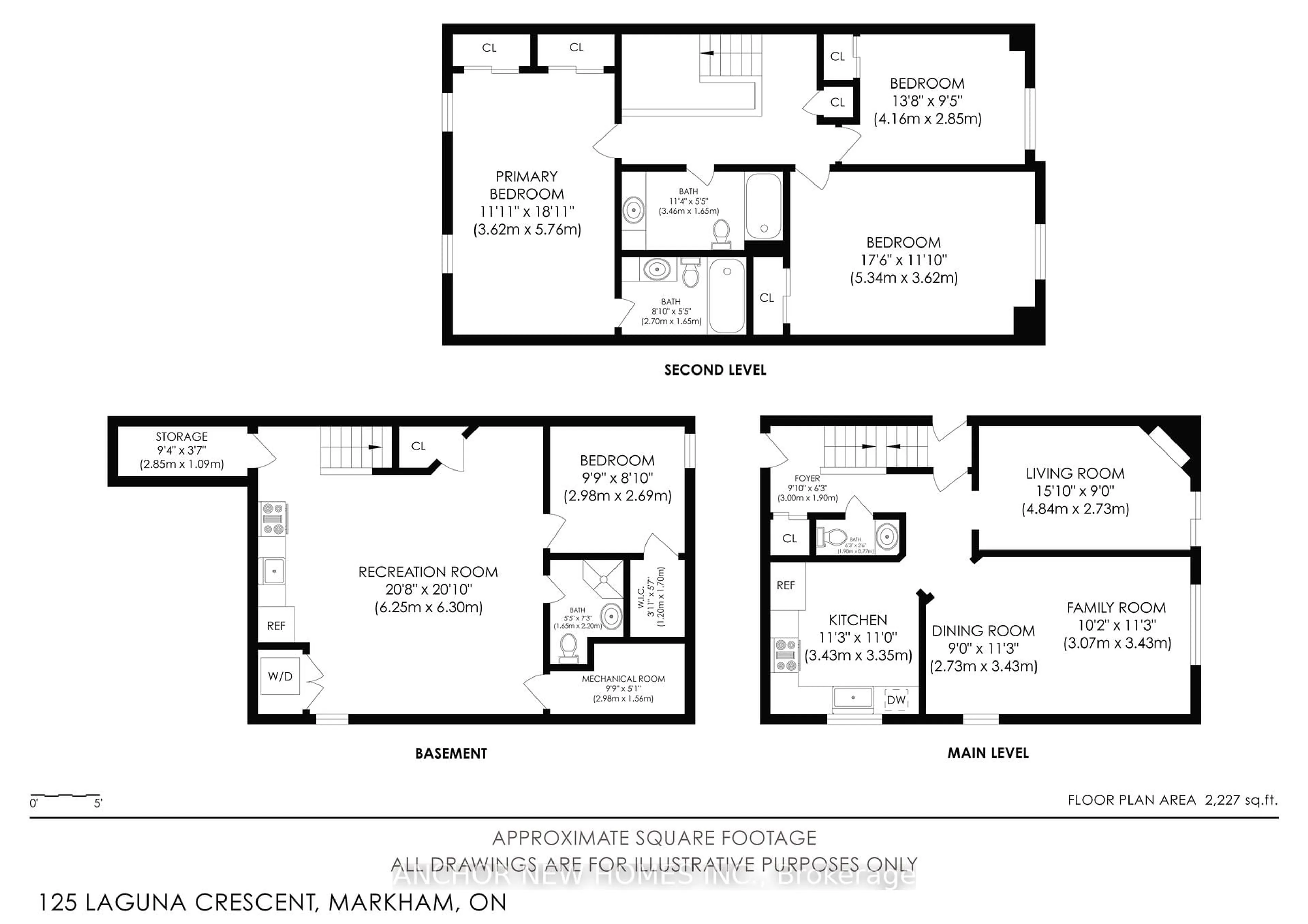 Floor plan for 125 Laguna Cres, Markham Ontario L3S 3G6
