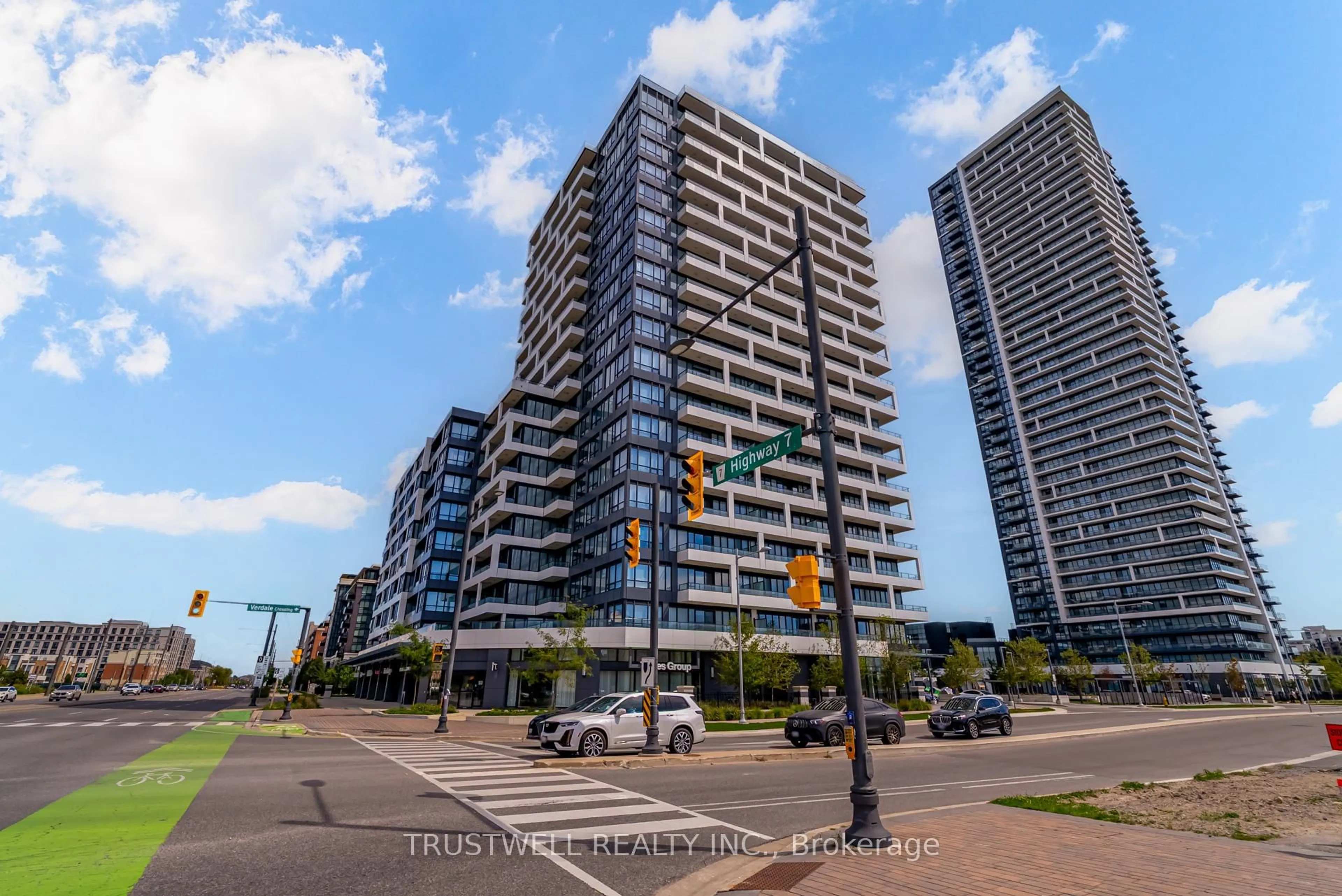 A pic from outside/outdoor area/front of a property/back of a property/a pic from drone, street for 38 Water Walk Dr #315, Markham Ontario L3R 6M8