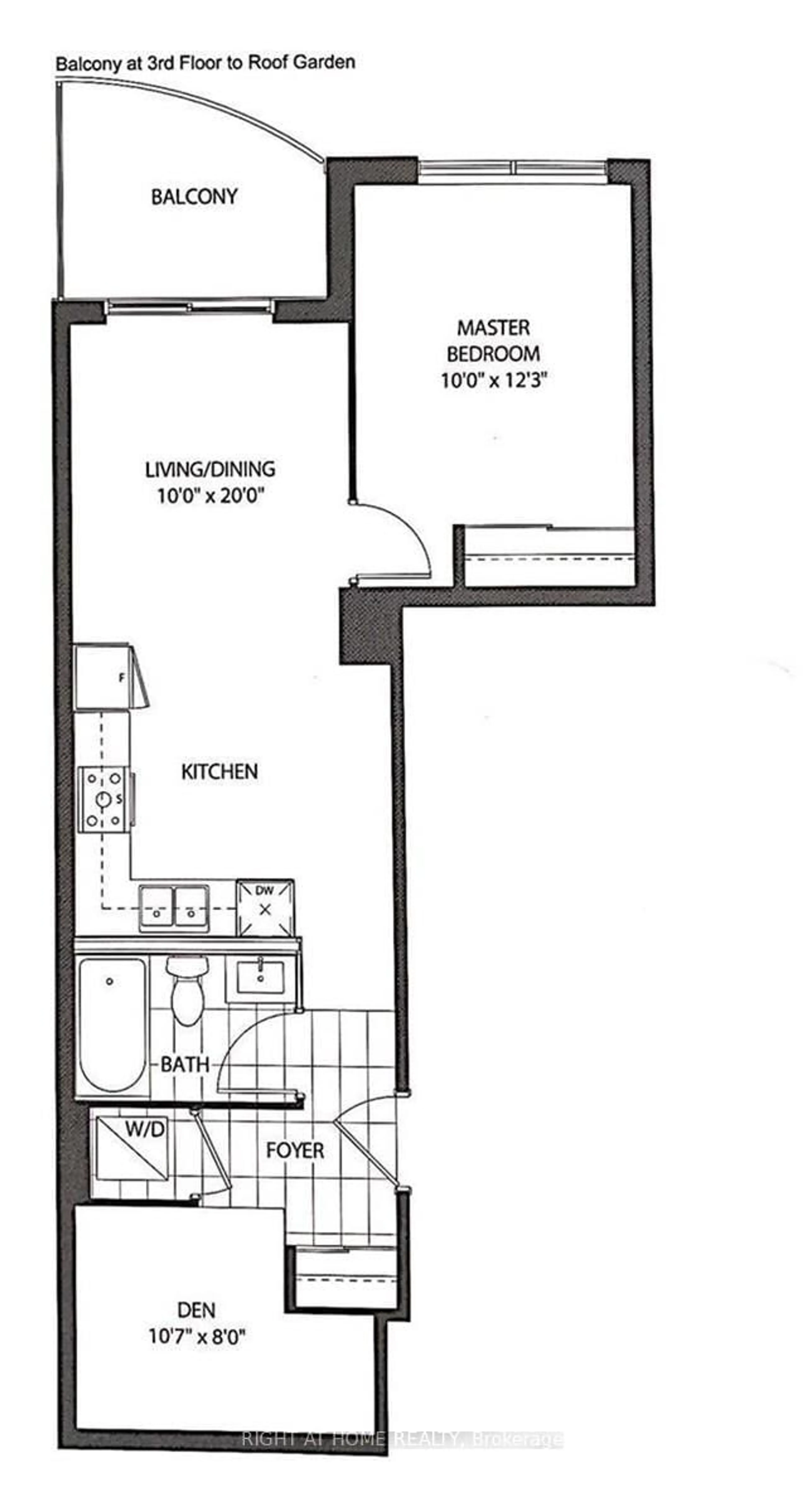 Floor plan for 398 Highway 7 Ave #508, Richmond Hill Ontario L4B 1A7