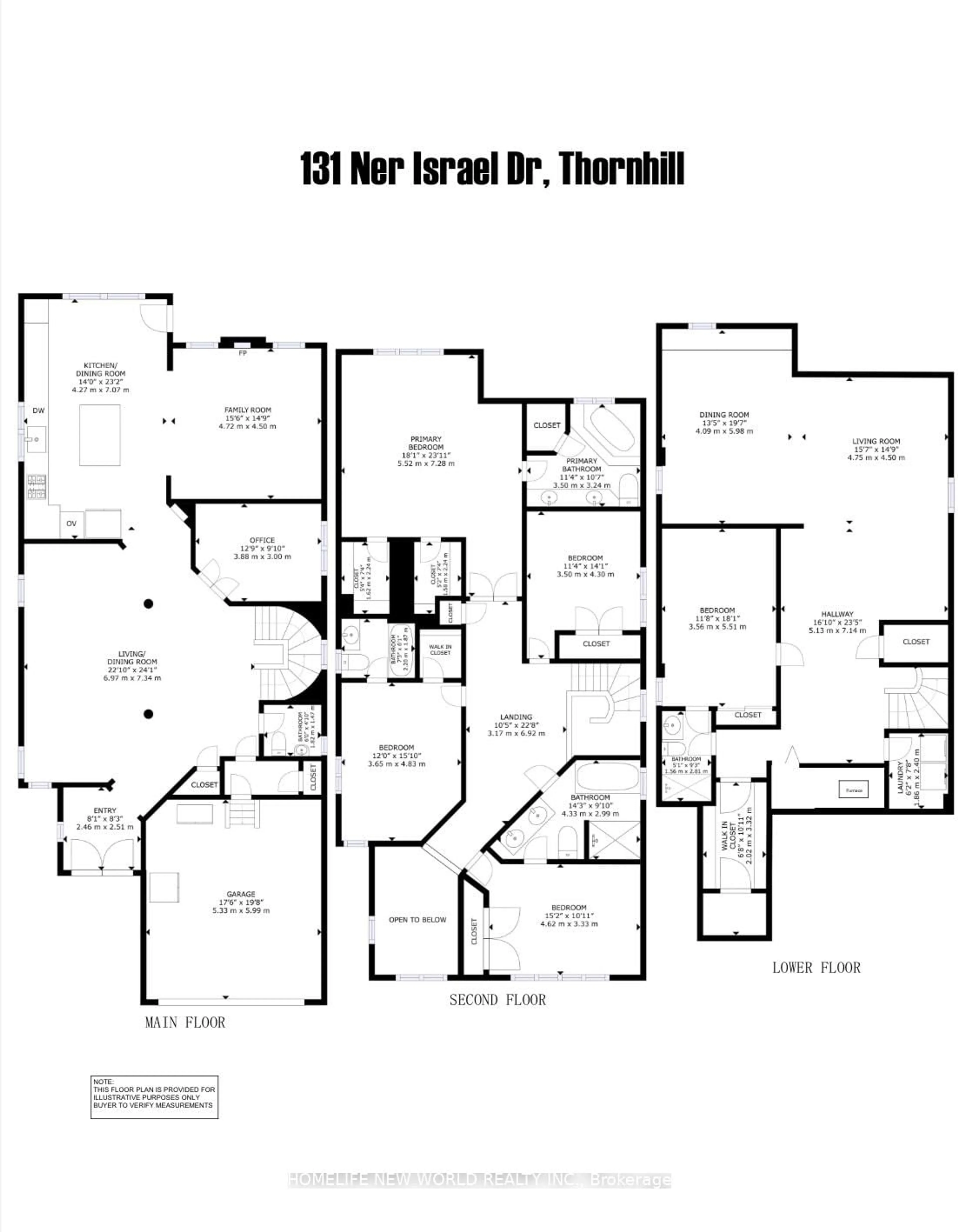 Floor plan for 131 Ner Israel Dr, Vaughan Ontario L4J 9L1