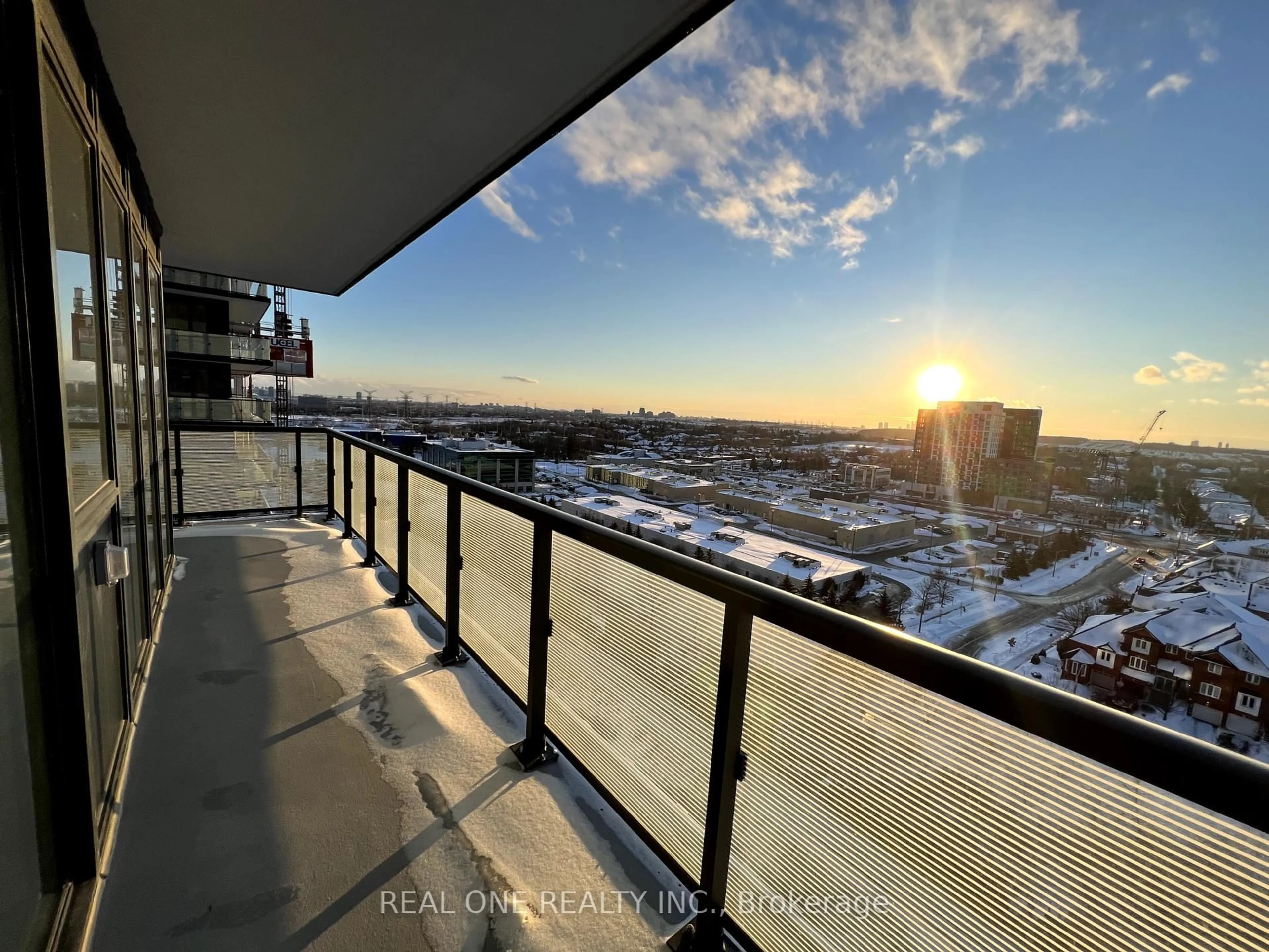 Balcony in the apartment, city buildings view from balcony for 85 Oneida Cres #1215, Richmond Hill Ontario L4B 0A6