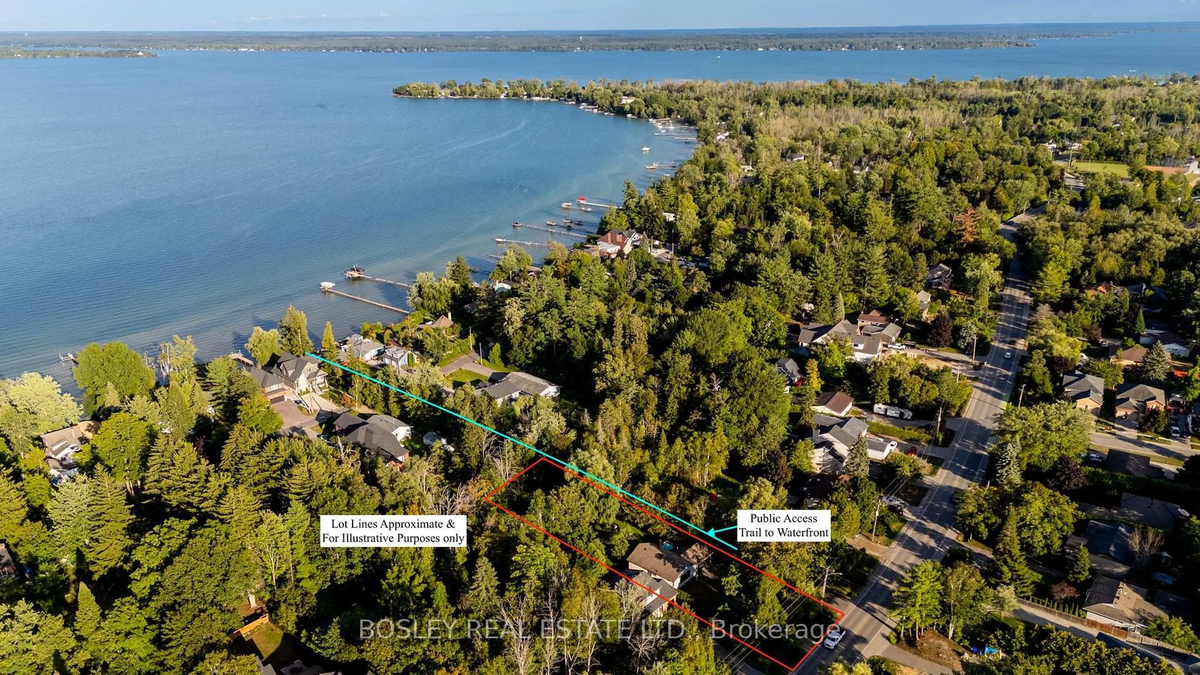 A pic from outside/outdoor area/front of a property/back of a property/a pic from drone, water/lake/river/ocean view for 1887 St. Johns Rd, Innisfil Ontario L9S 1T4