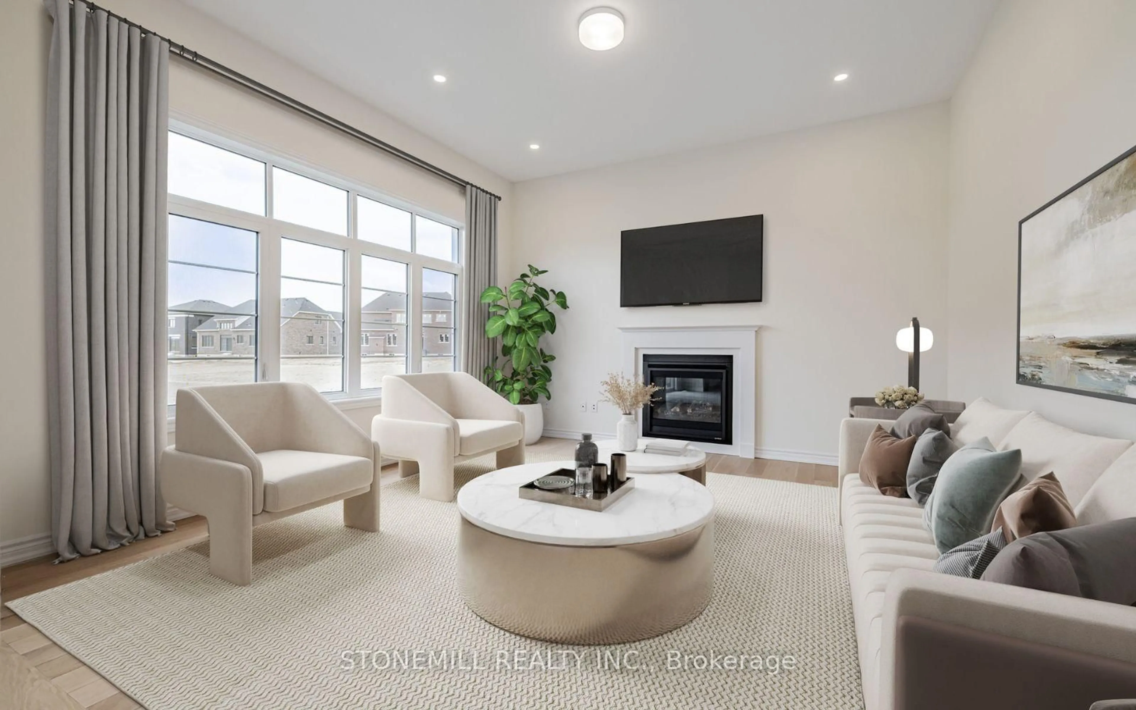 Living room with furniture, unknown for 95 Denney Dr, Essa Ontario L3W 0A9