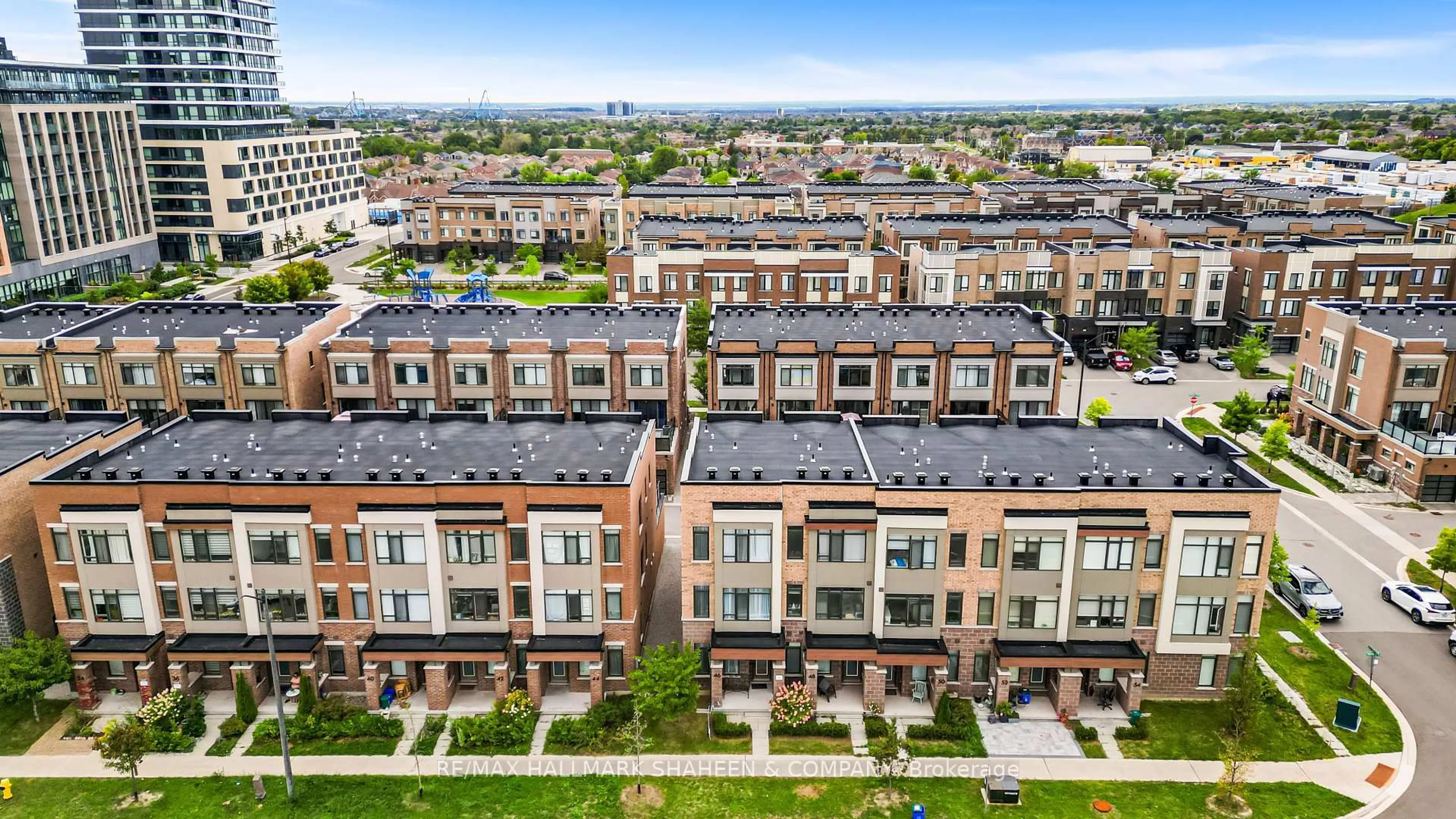 A pic from outside/outdoor area/front of a property/back of a property/a pic from drone, city buildings view from balcony for 46 Troon Ave, Vaughan Ontario L6A 4Z2