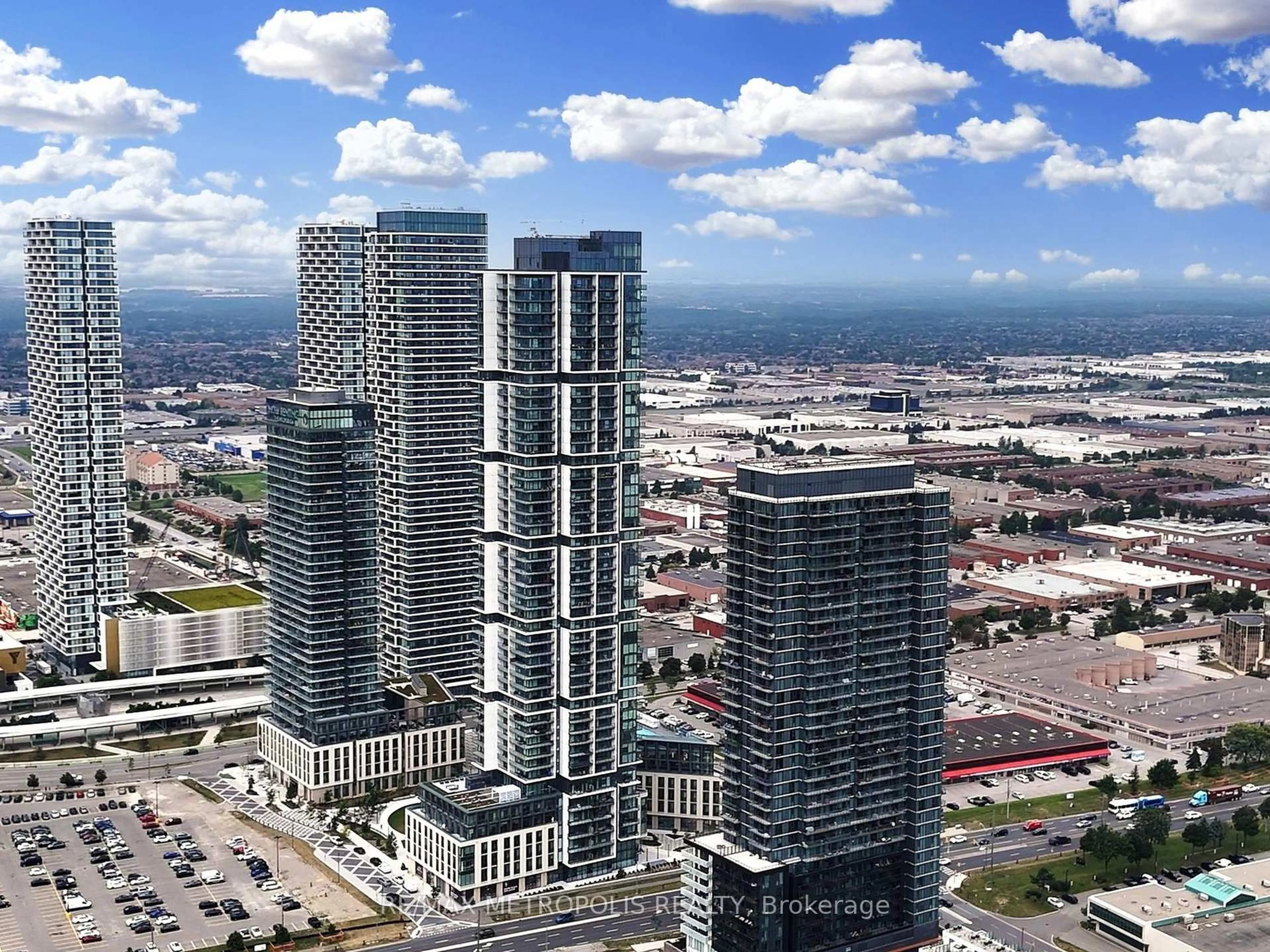 A pic from outside/outdoor area/front of a property/back of a property/a pic from drone, city buildings view from balcony for 7890 Jane St #4211, Vaughan Ontario L4K 2M7