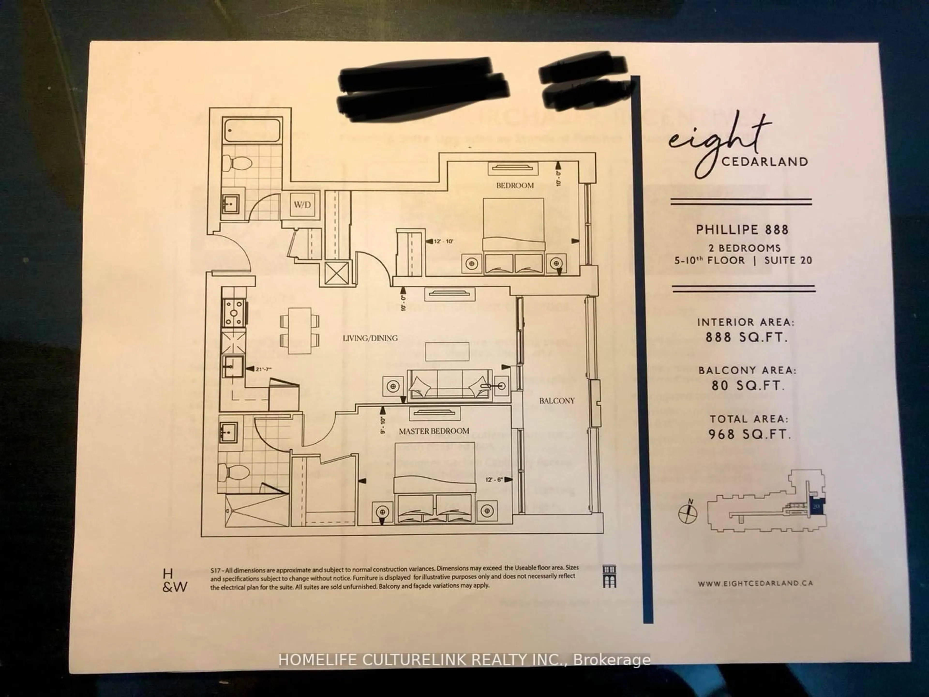 Floor plan for 8 CEDARLAND Dr #520, Markham Ontario L6G 0H4