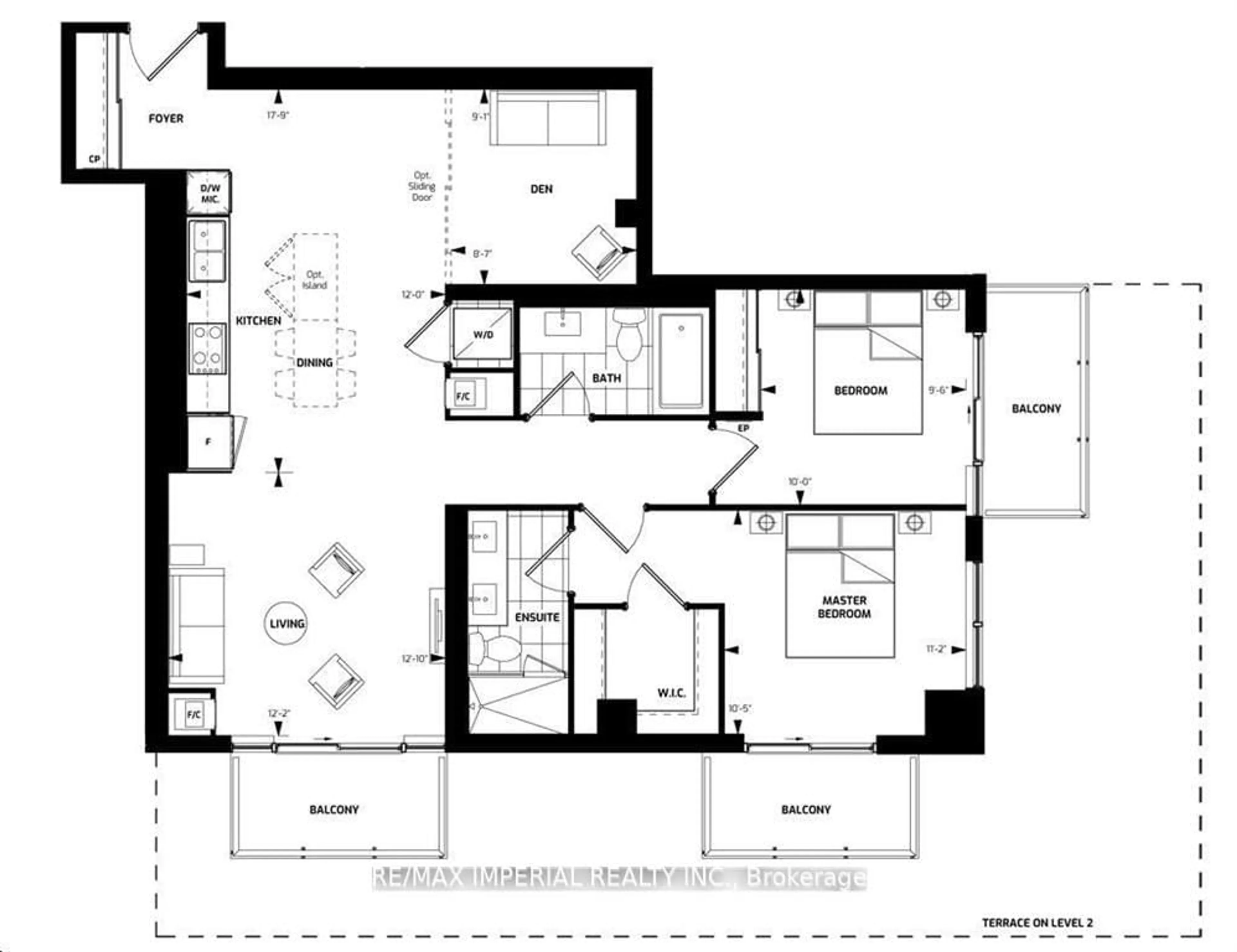 Floor plan for 8 Water Walk Dr #3205, Markham Ontario L3R 6L4