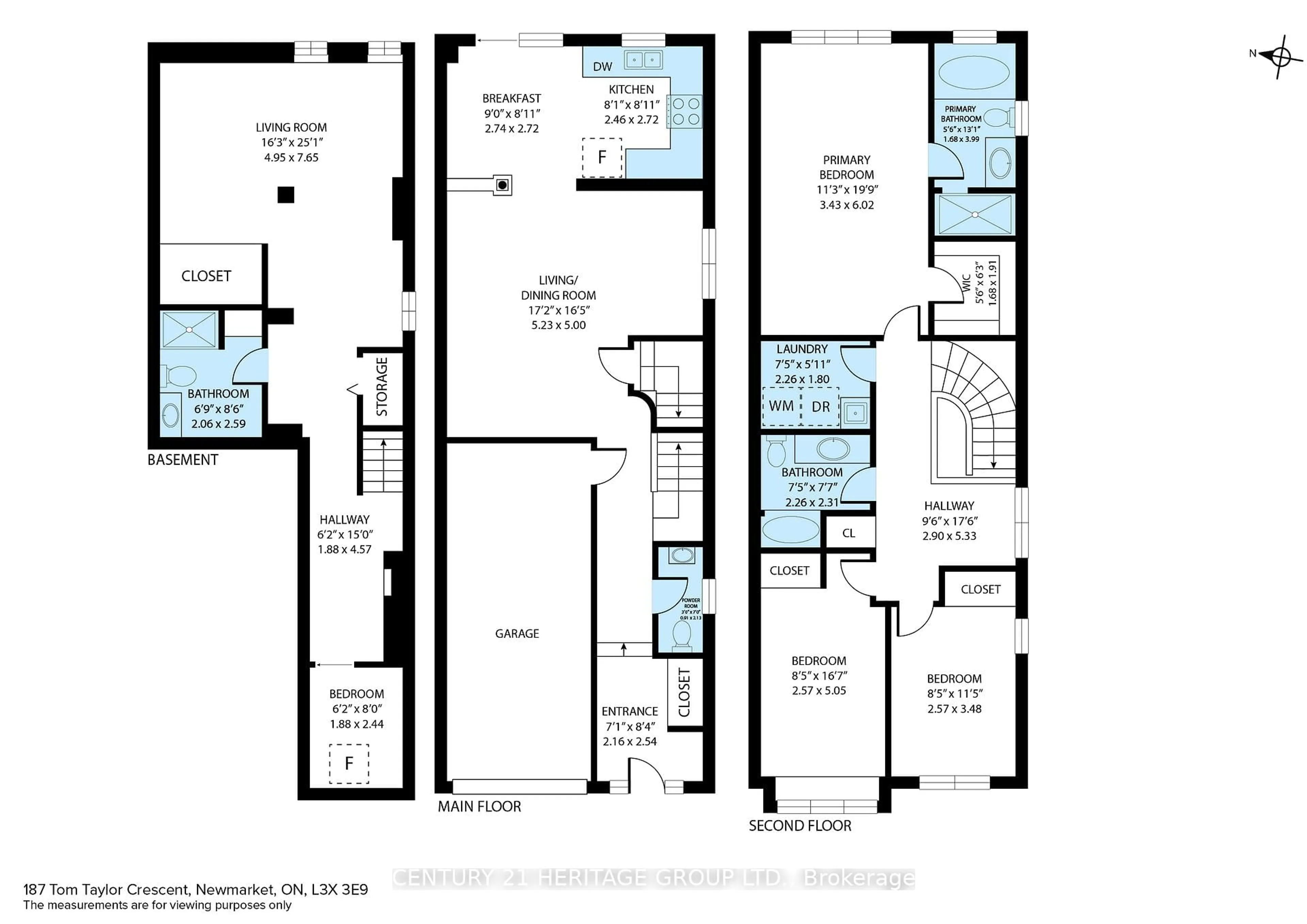 Floor plan for 187 Tom Taylor Cres, Newmarket Ontario L3X 3E9