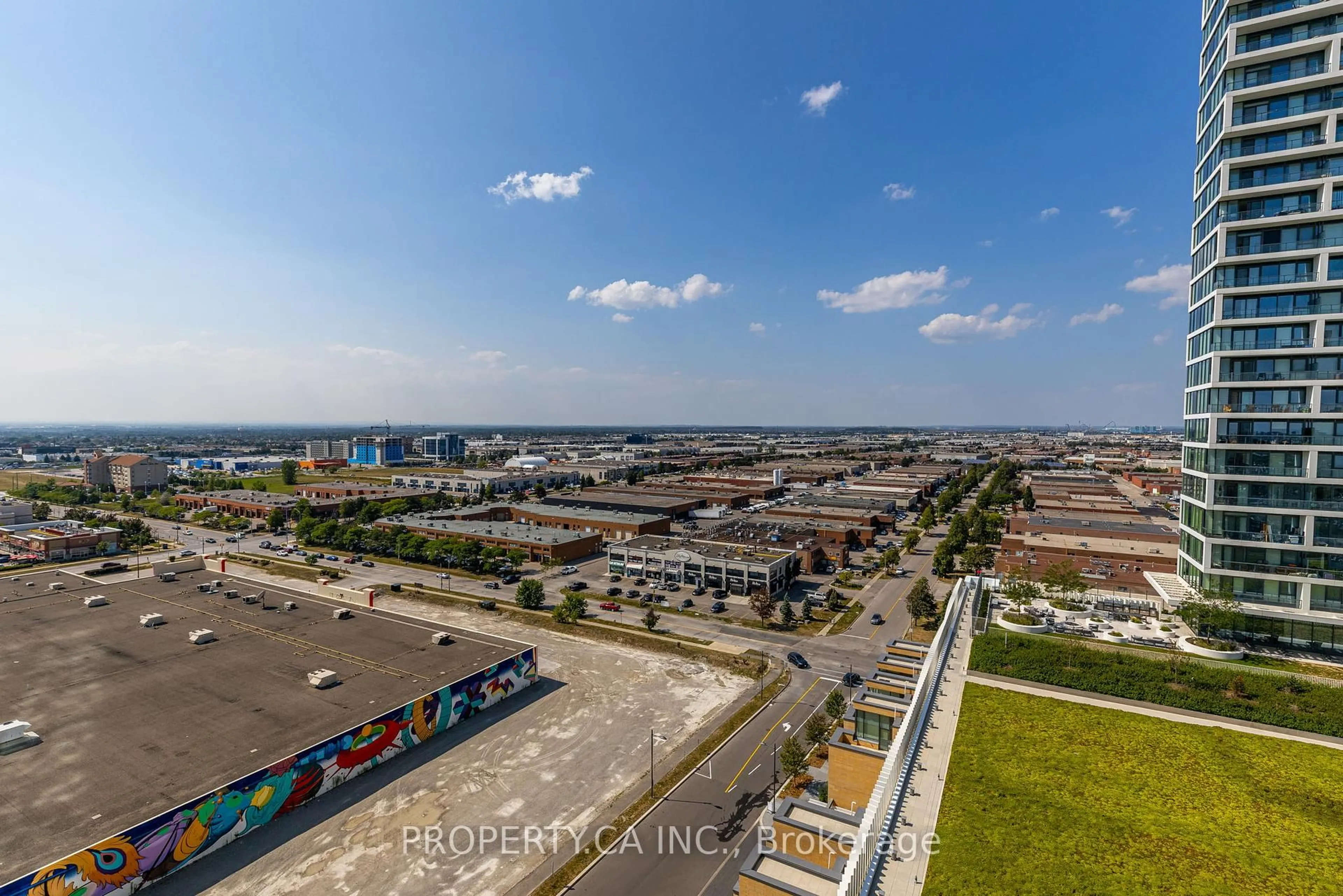 A pic from outside/outdoor area/front of a property/back of a property/a pic from drone, city buildings view from balcony for 5 Buttermill Ave #1711, Vaughan Ontario L5W 1B6