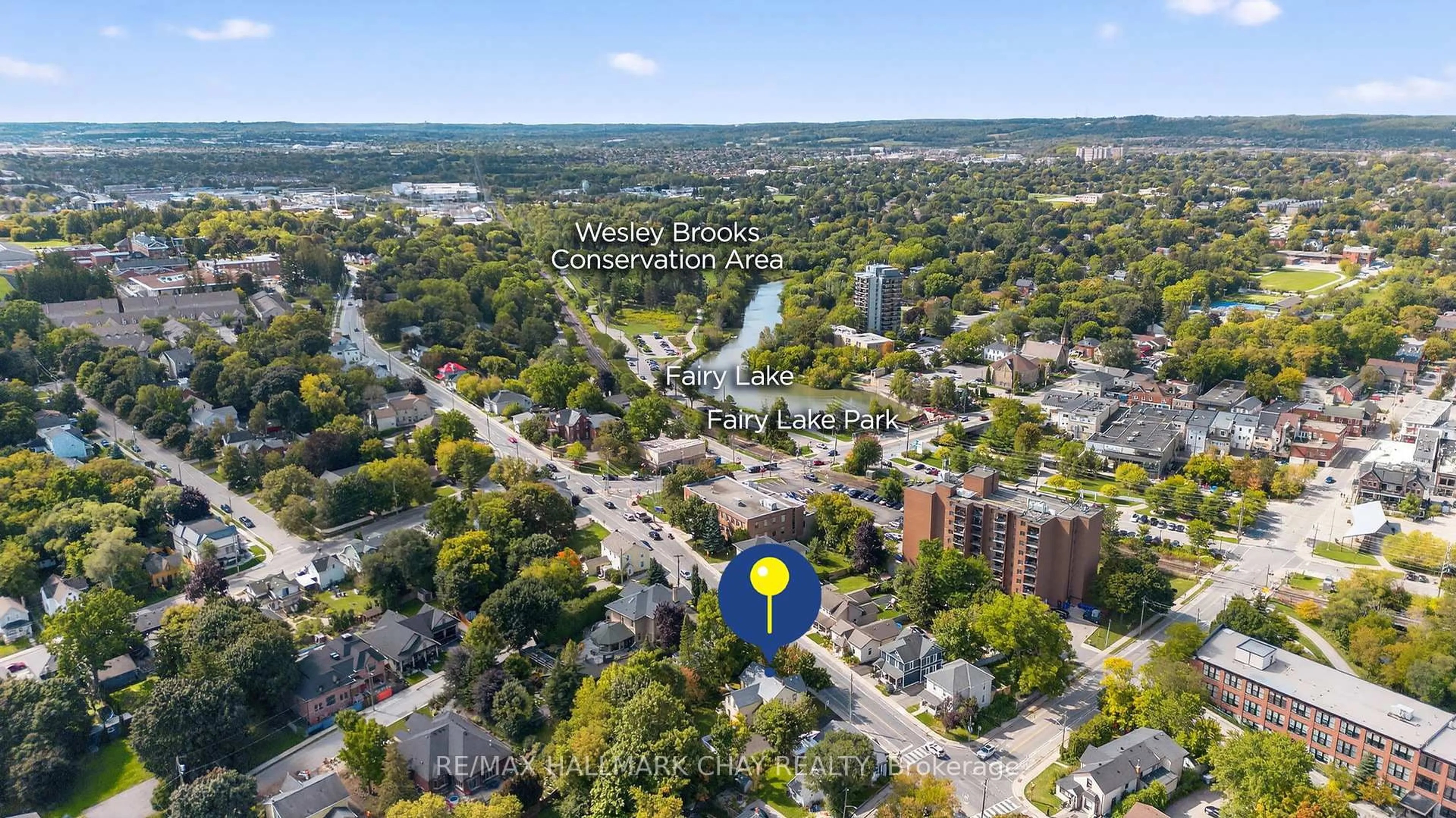 A pic from outside/outdoor area/front of a property/back of a property/a pic from drone, water/lake/river/ocean view for 221 Prospect St, Newmarket Ontario L3Y 3T8