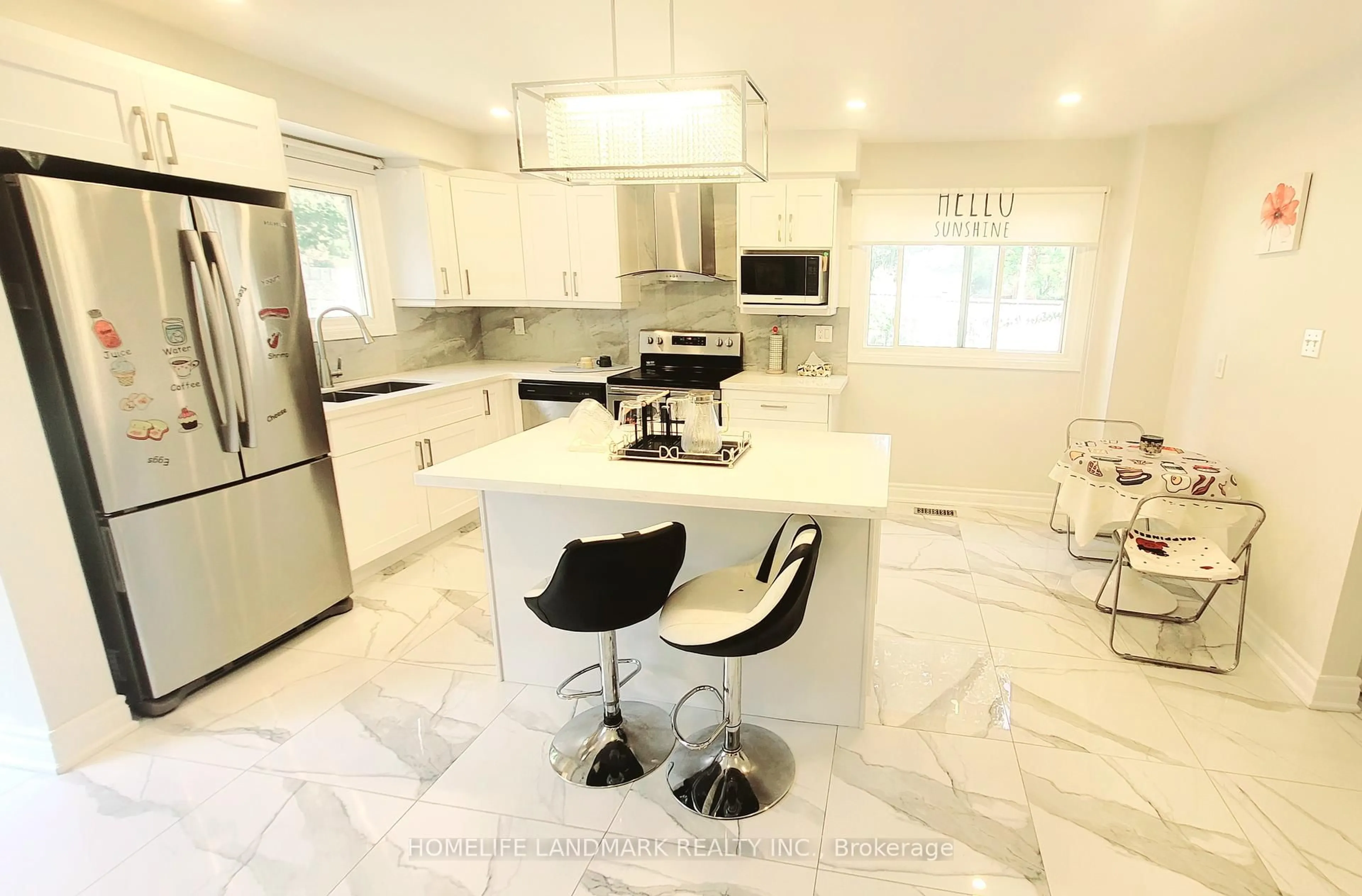 Contemporary kitchen, ceramic/tile floor for 2 Marion Cres, Markham Ontario L3P 6E8