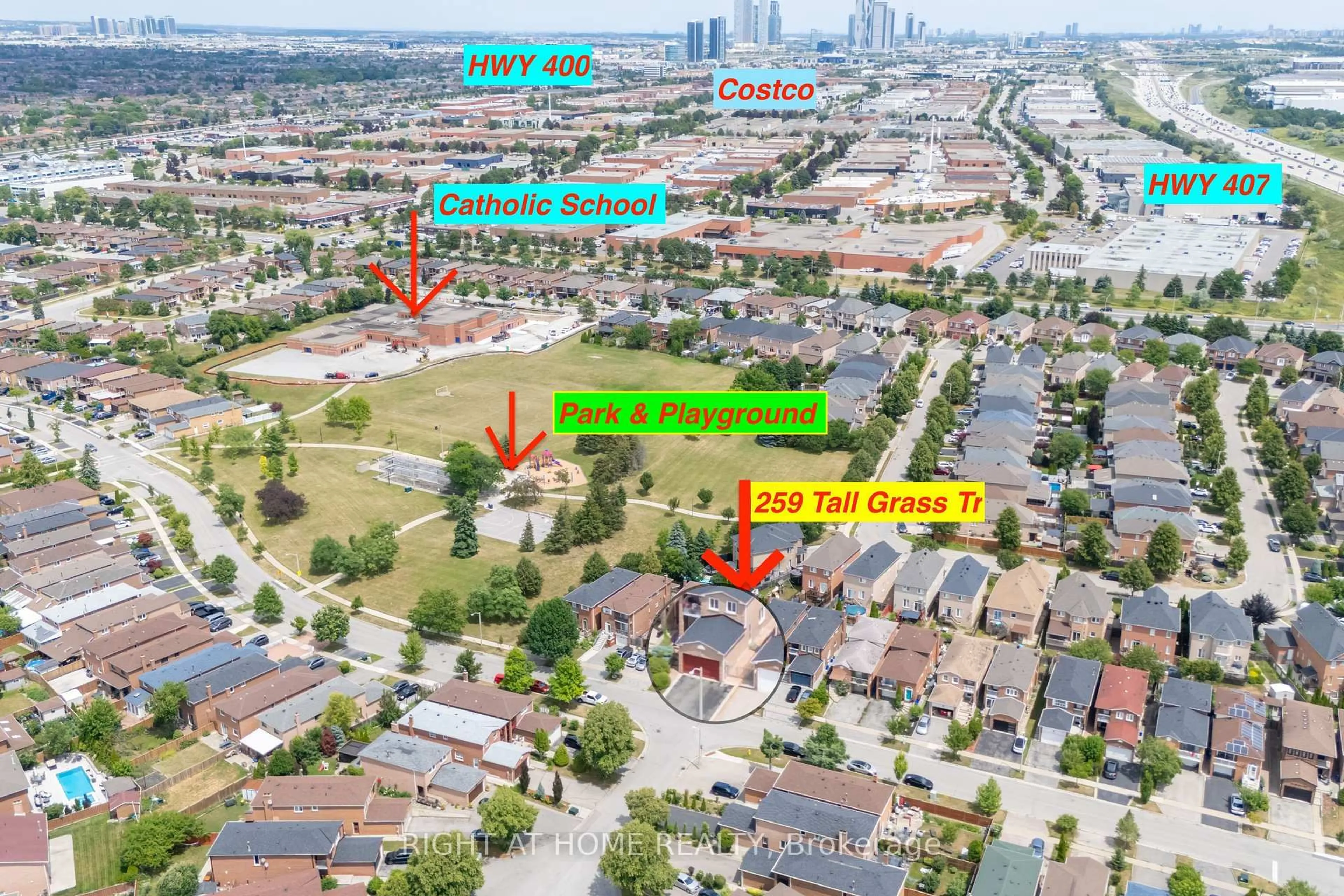 A pic from outside/outdoor area/front of a property/back of a property/a pic from drone, city buildings view from balcony for 259 Tall Grass Tr, Vaughan Ontario L4L 3P7